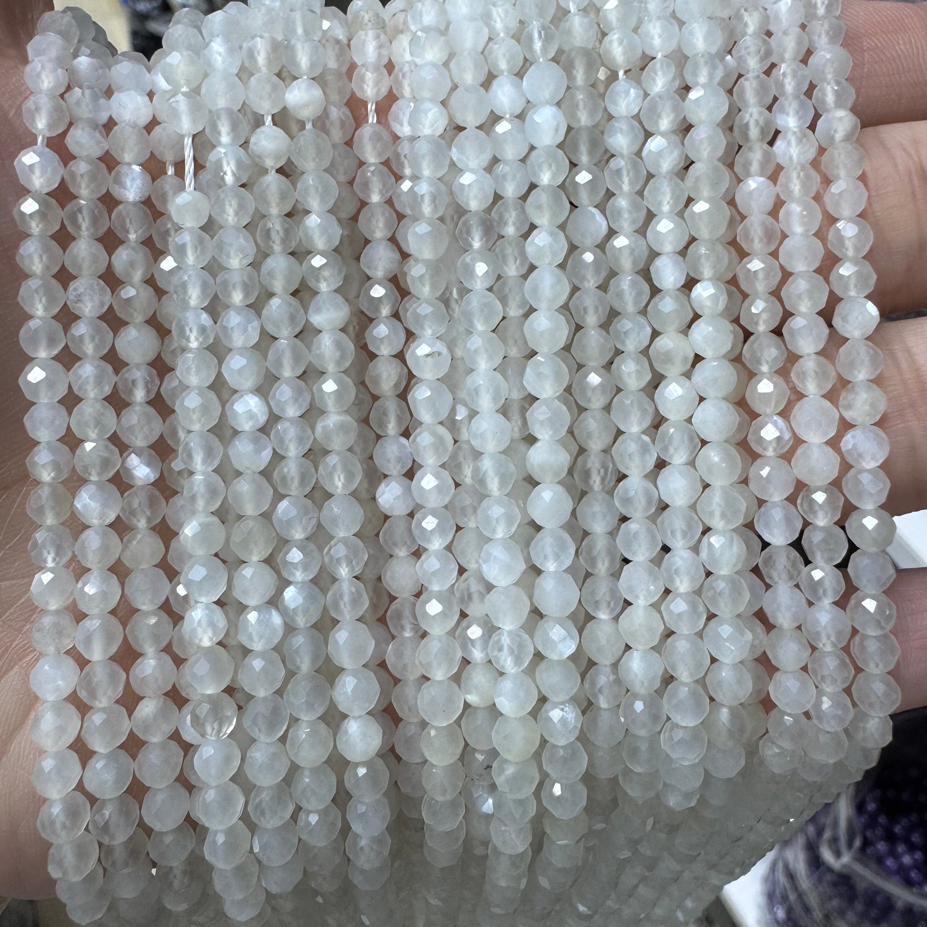 Natural crystal faceted beads 4mm