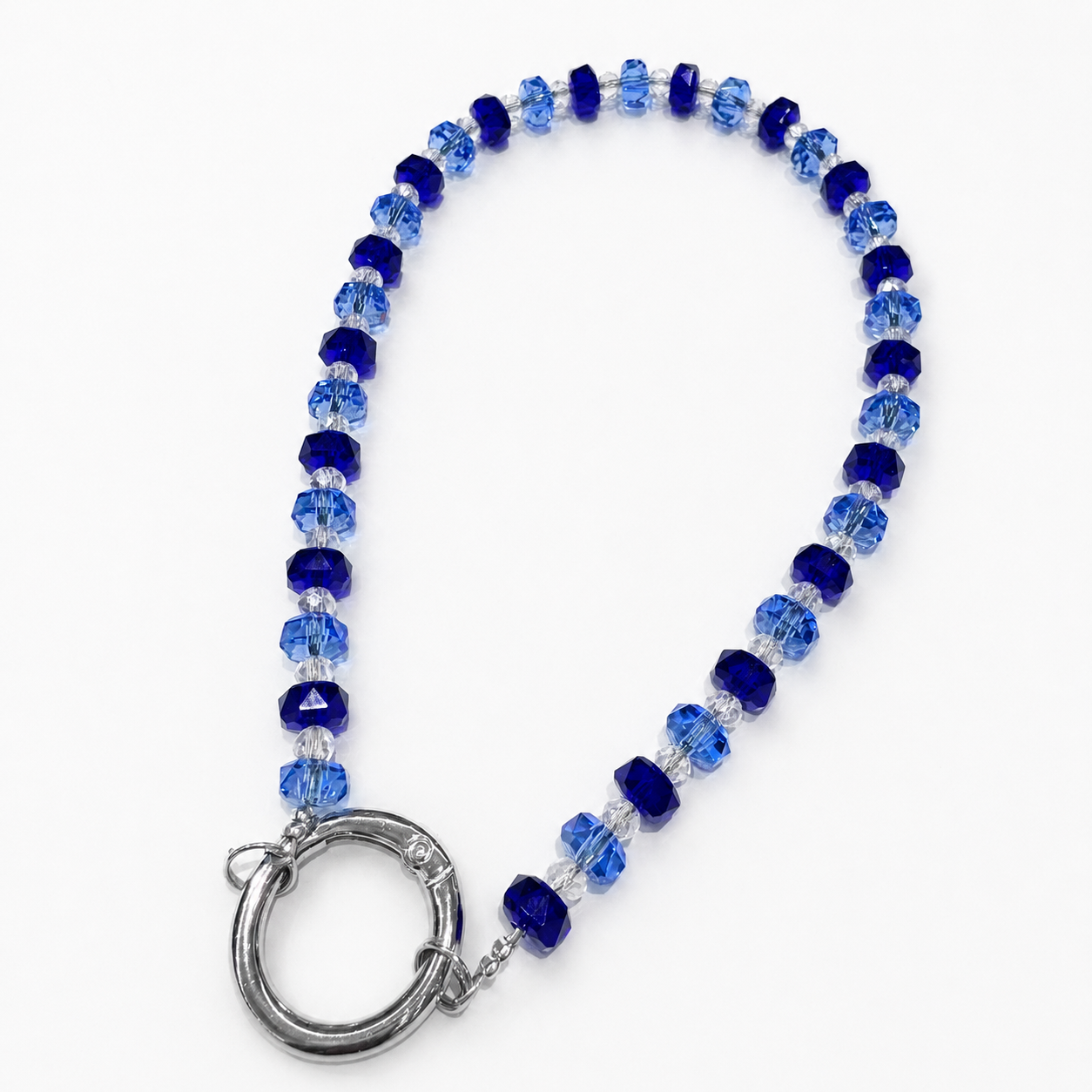 Phone Chain Phone Chain – Artisan Blue Crystal & Clear Glass Charm Strap