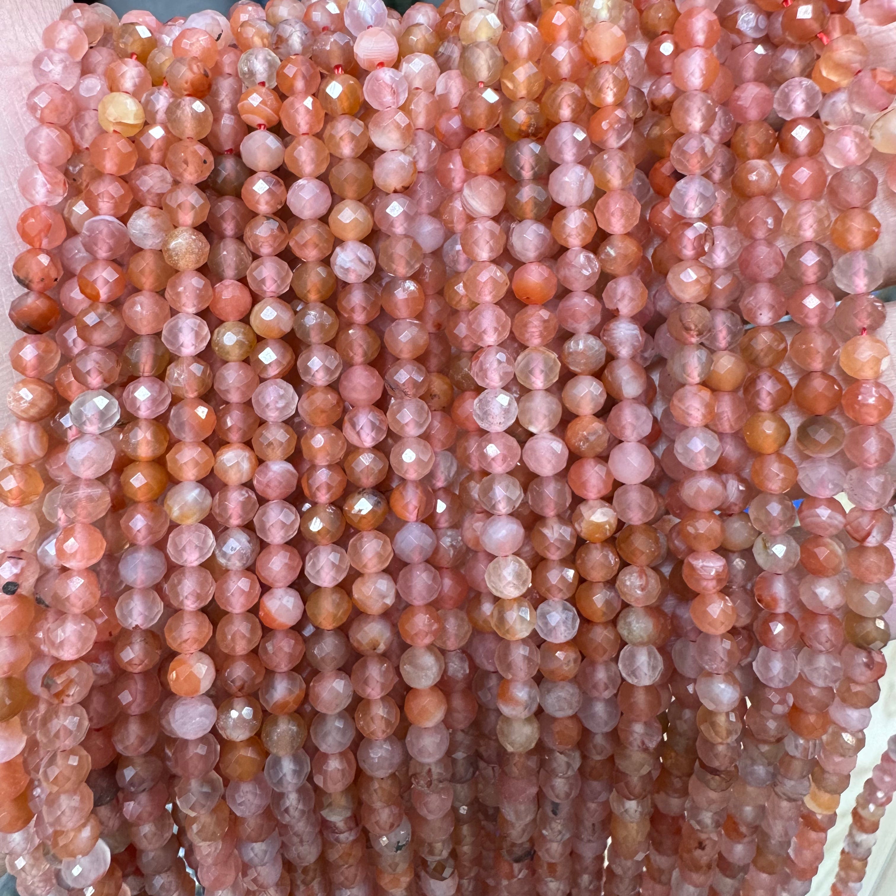 Natural crystal faceted beads 4mm