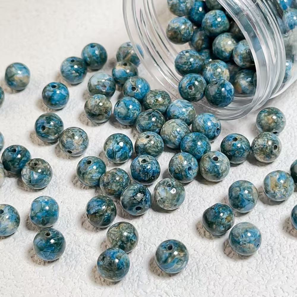 Oil painting beads (10mm 100pcs)