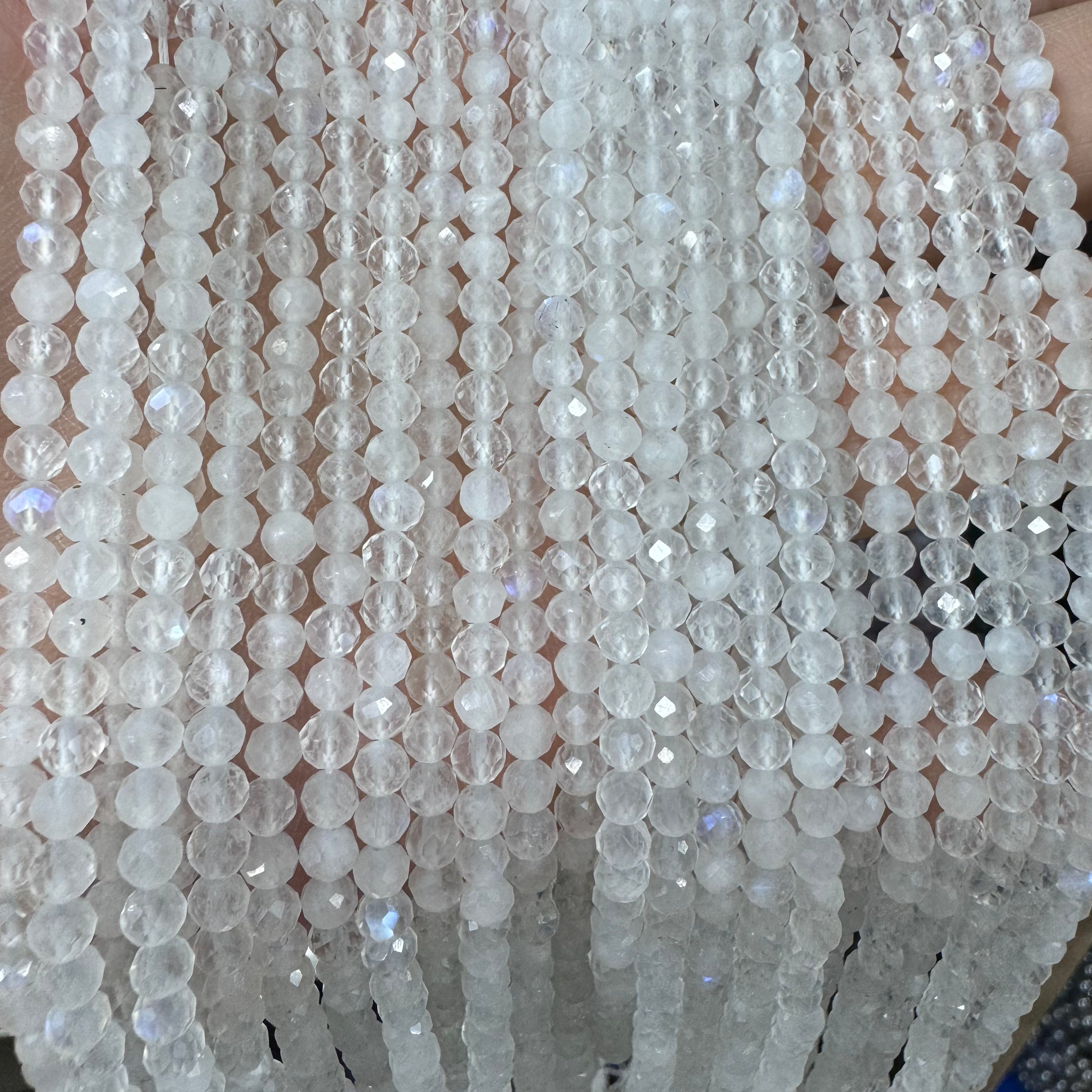 Natural crystal faceted beads 4mm