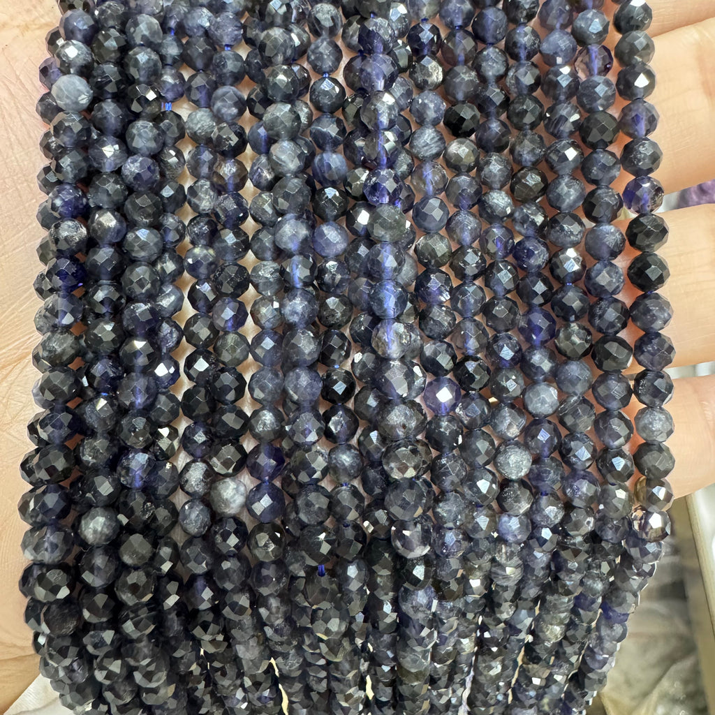 Natural crystal faceted beads 4mm
