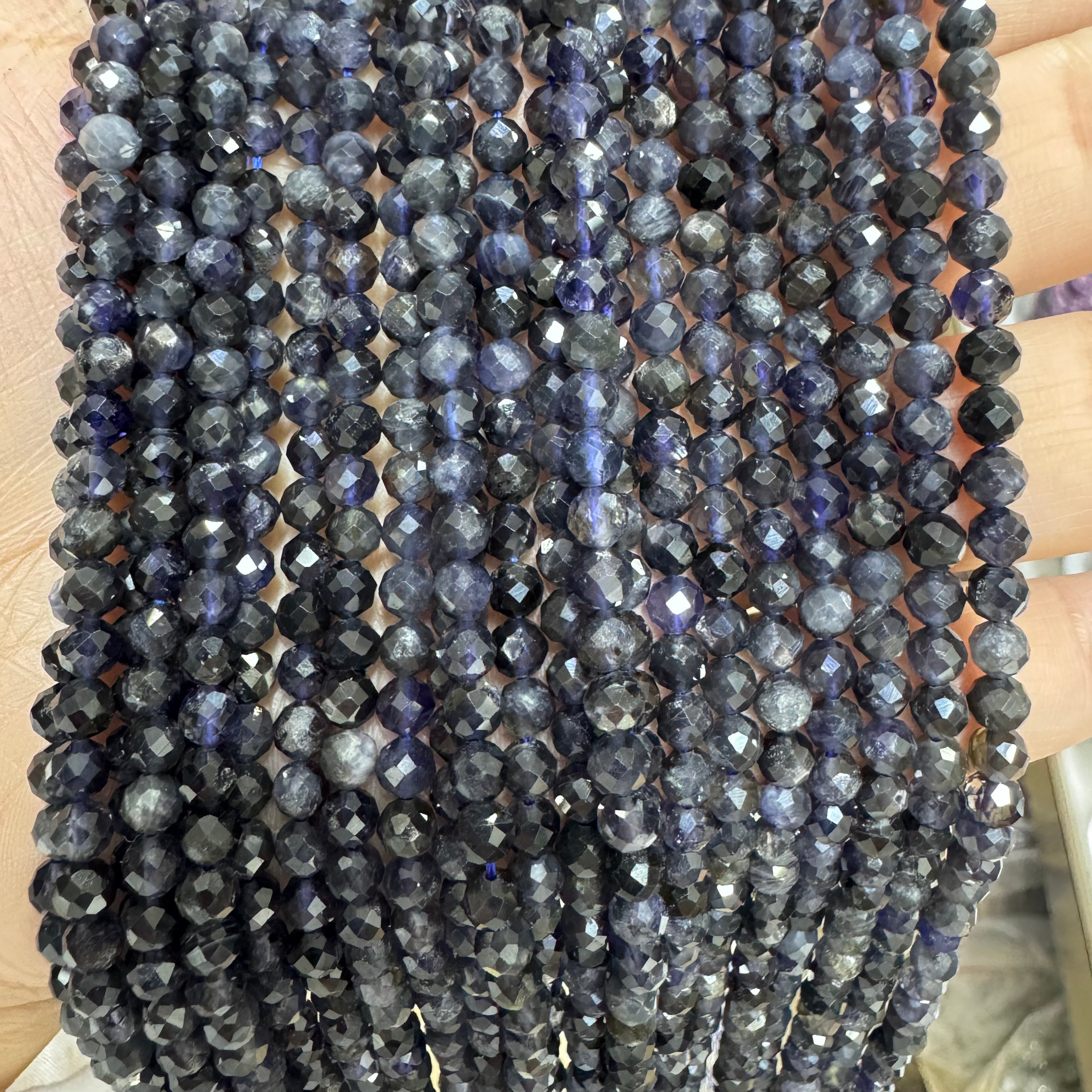Natural crystal faceted beads 4mm