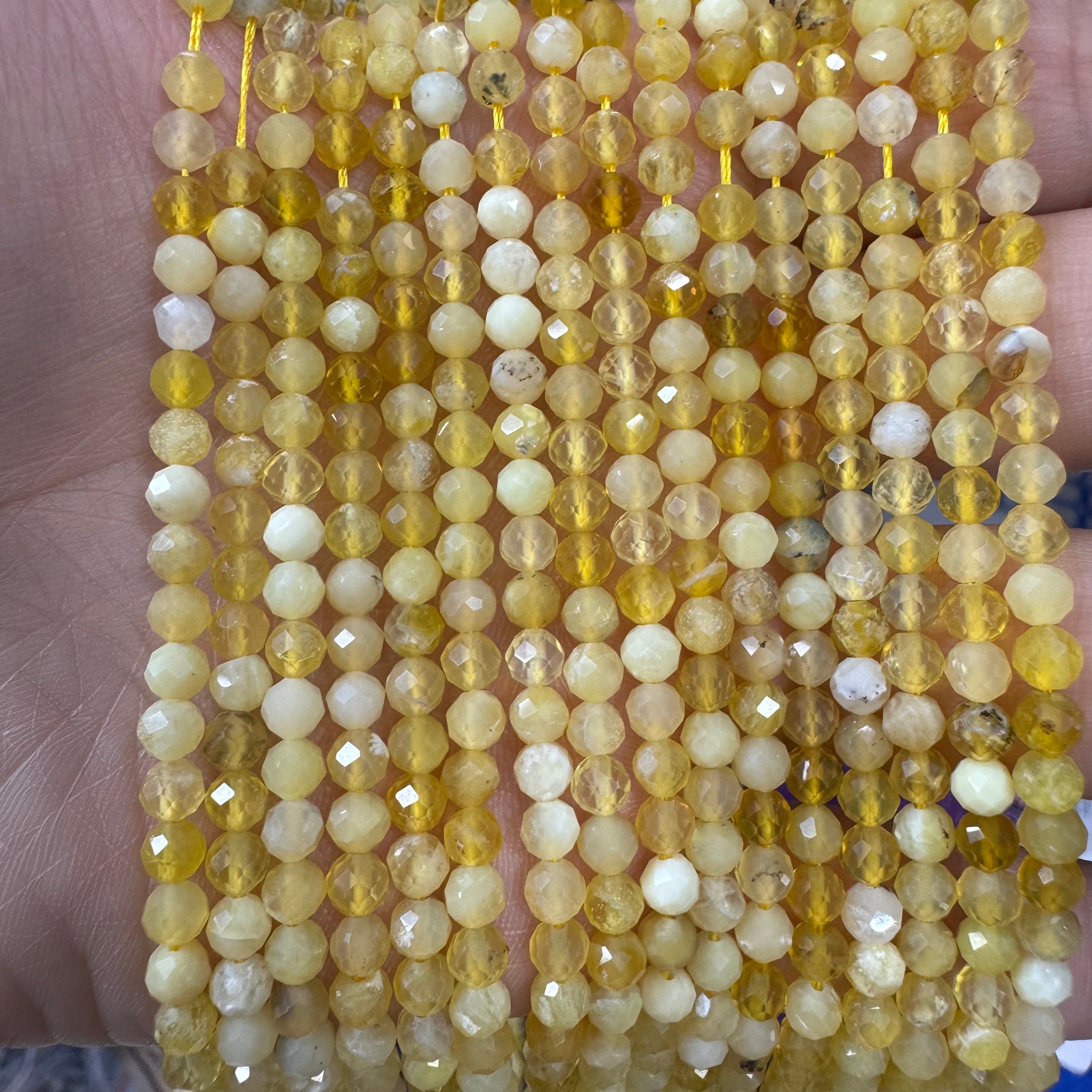Natural crystal faceted beads 4mm