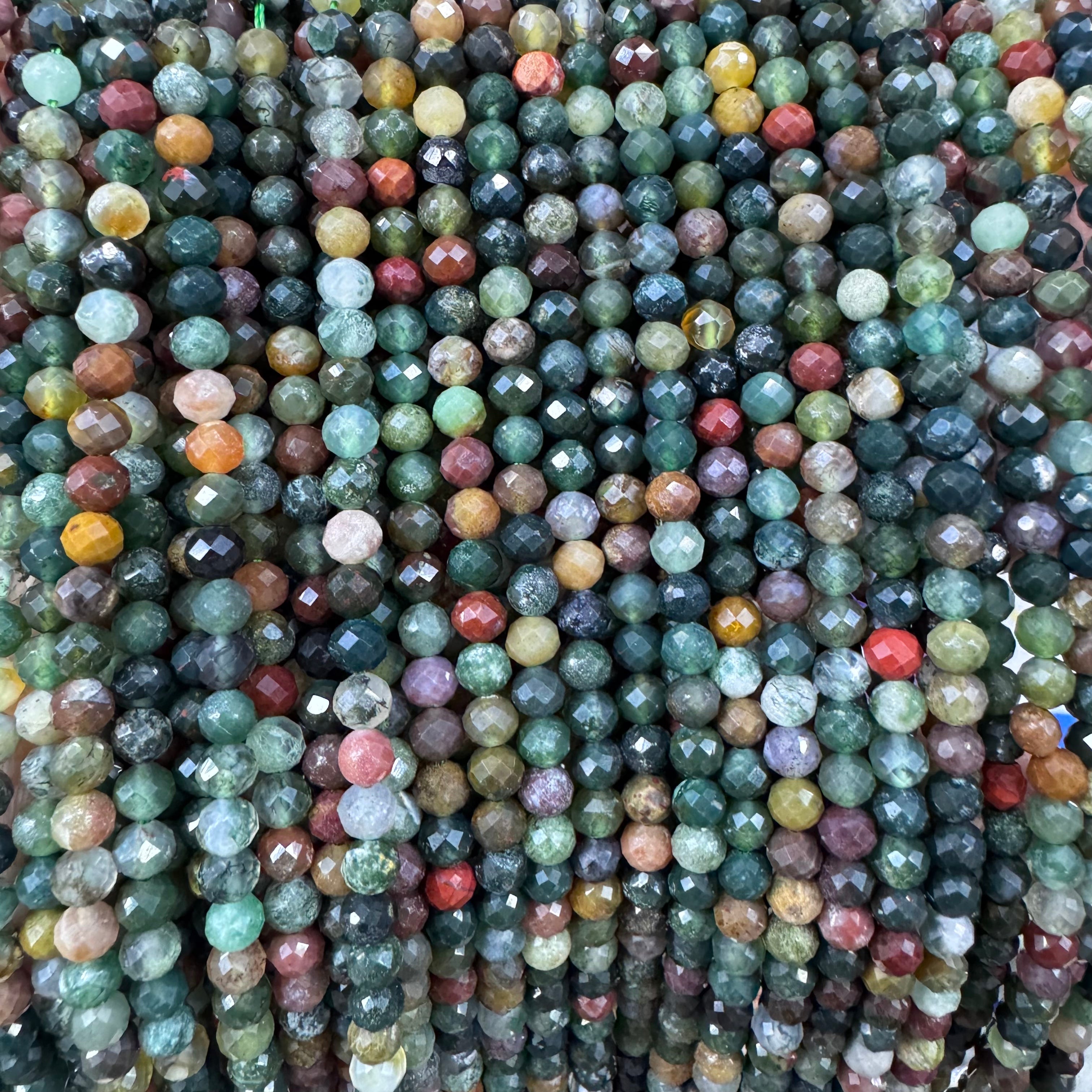 Natural crystal faceted beads 4mm