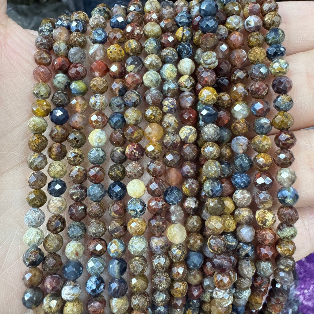Natural crystal faceted beads 4mm