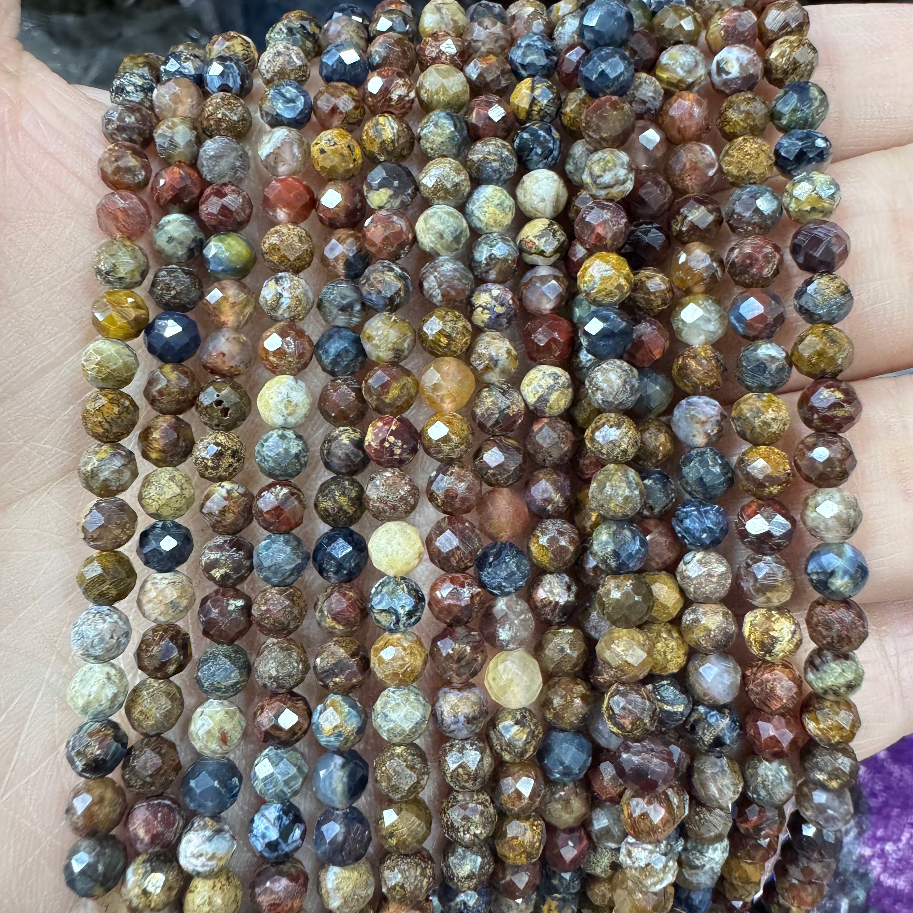 Natural crystal faceted beads 4mm