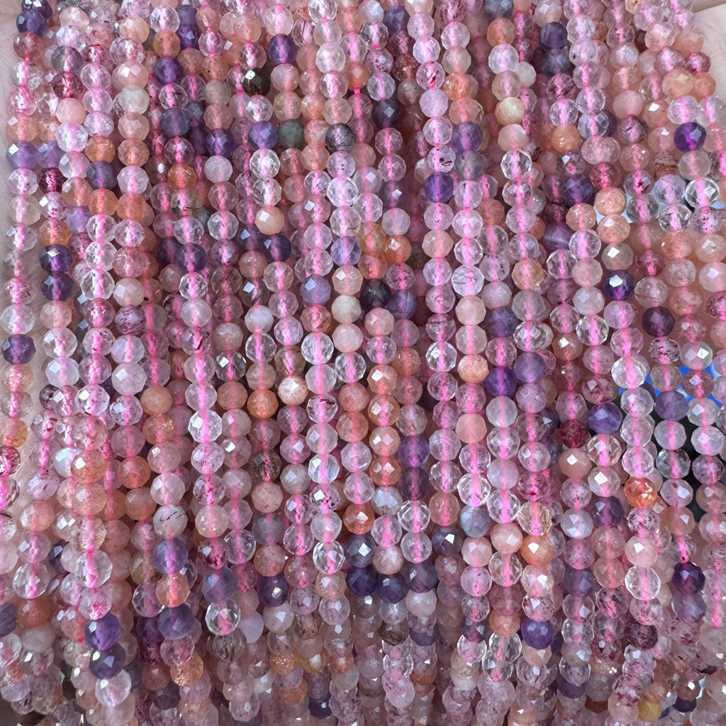 Natural crystal faceted beads 4mm