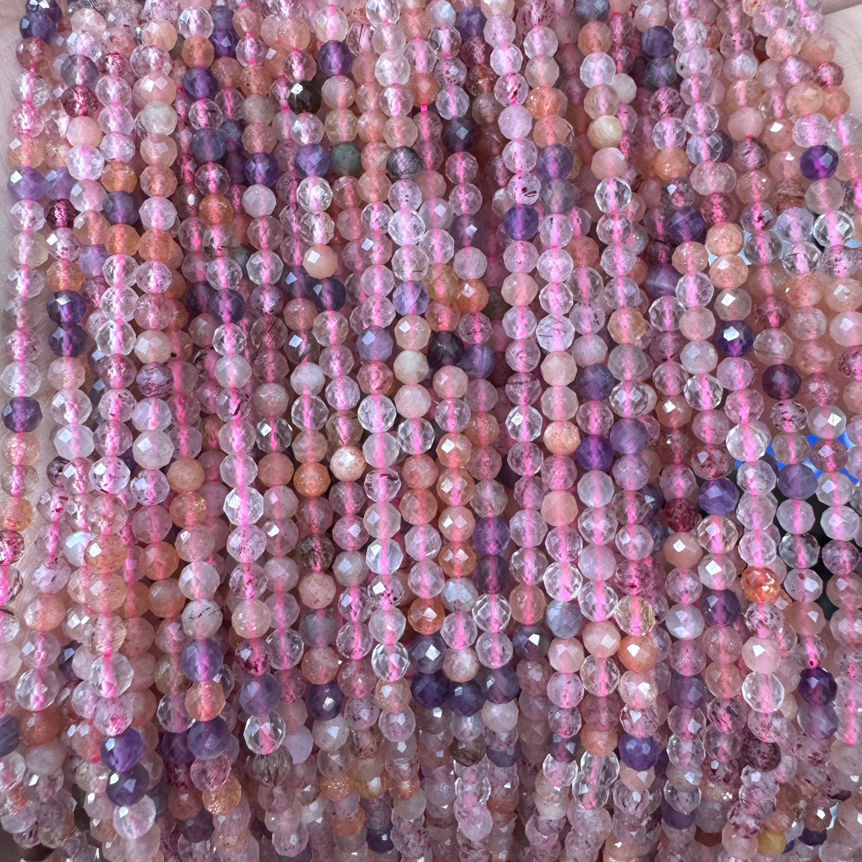 Natural crystal faceted beads 4mm