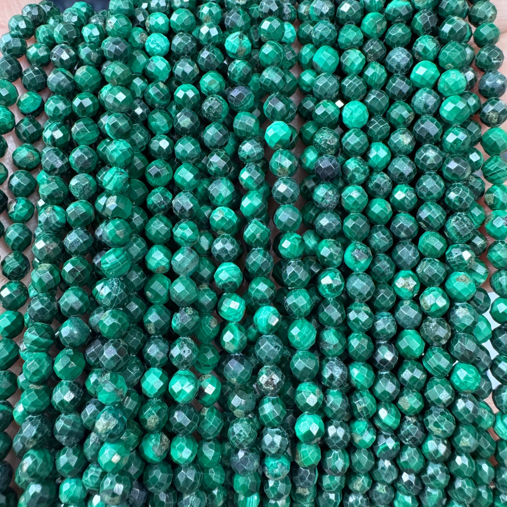 Natural crystal faceted beads 4mm