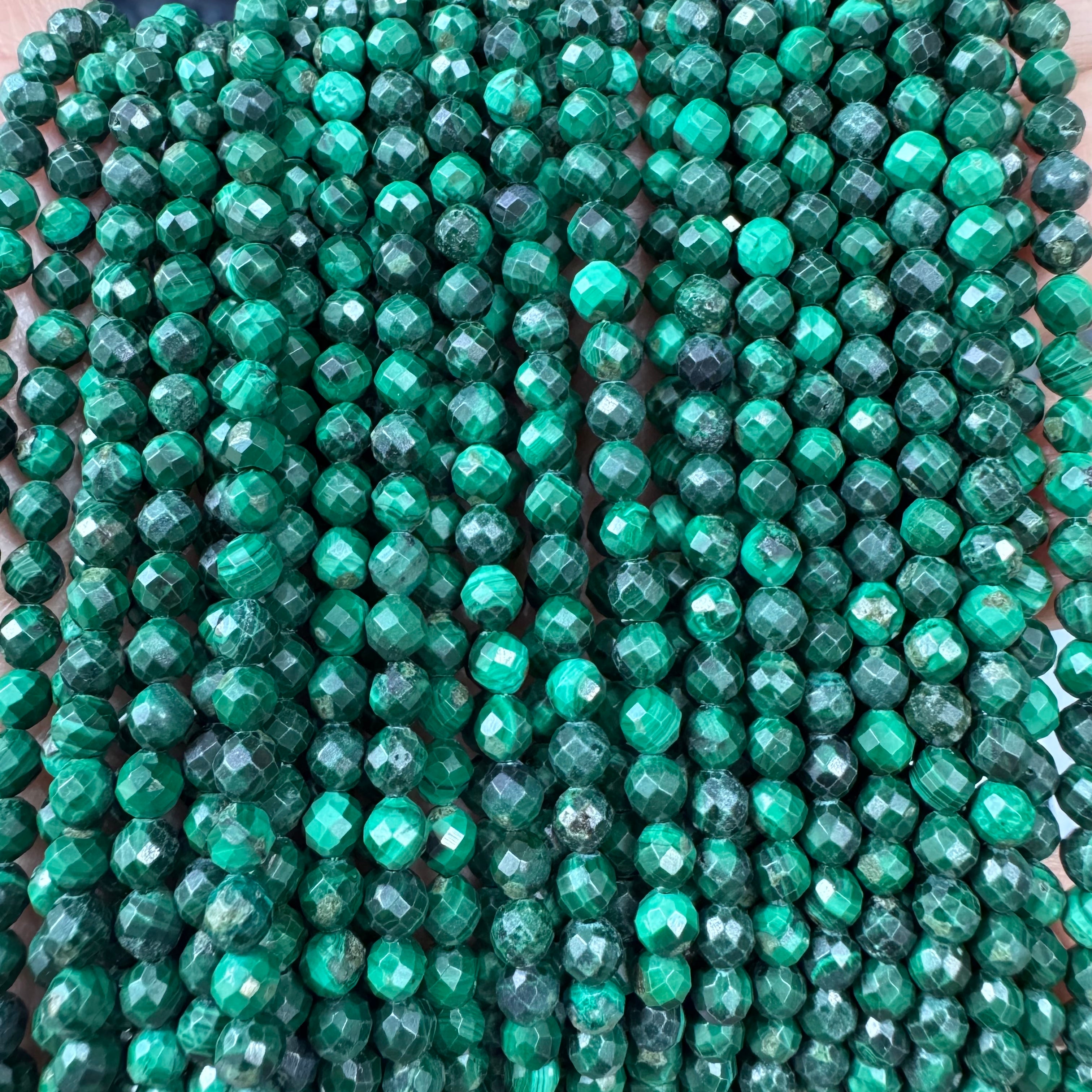 Natural crystal faceted beads 4mm