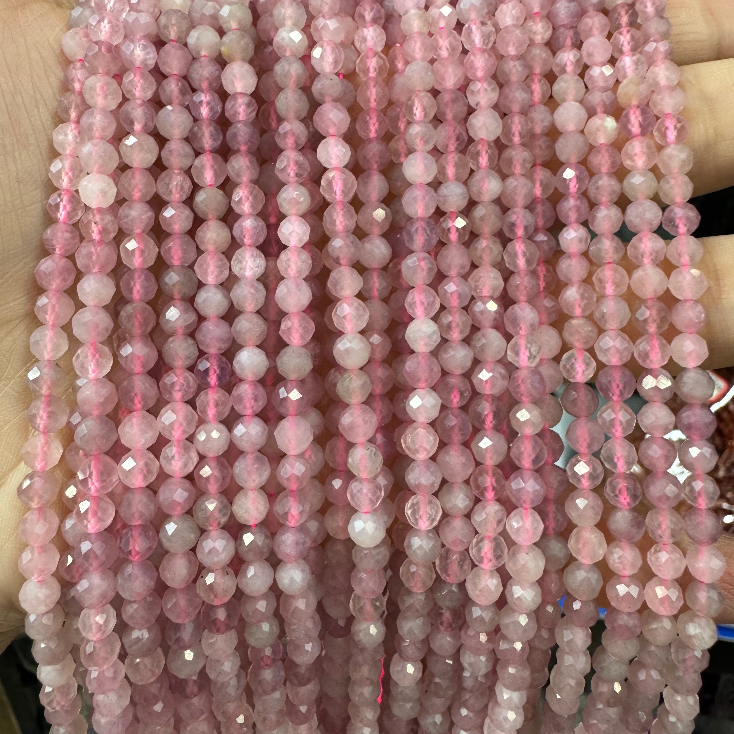 Natural crystal faceted beads 4mm