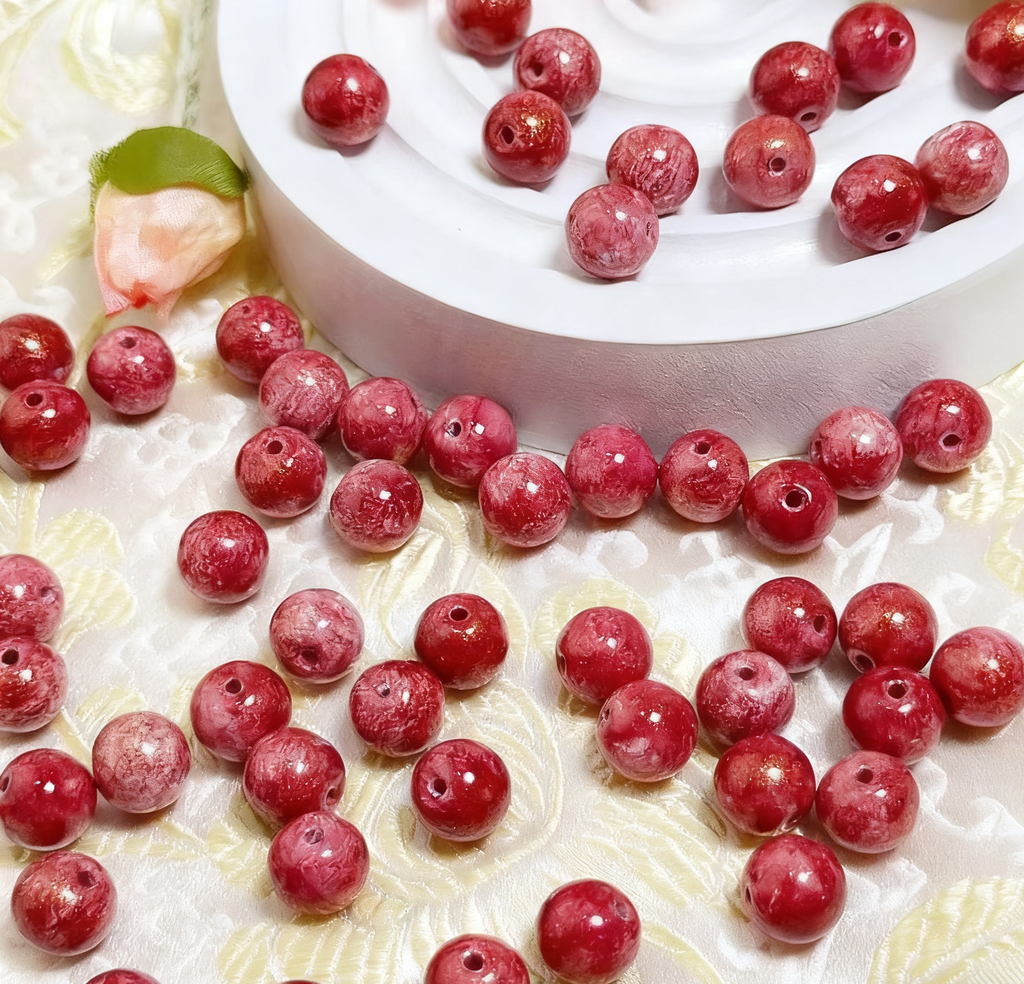 Oil painting beads (10mm 100pcs)