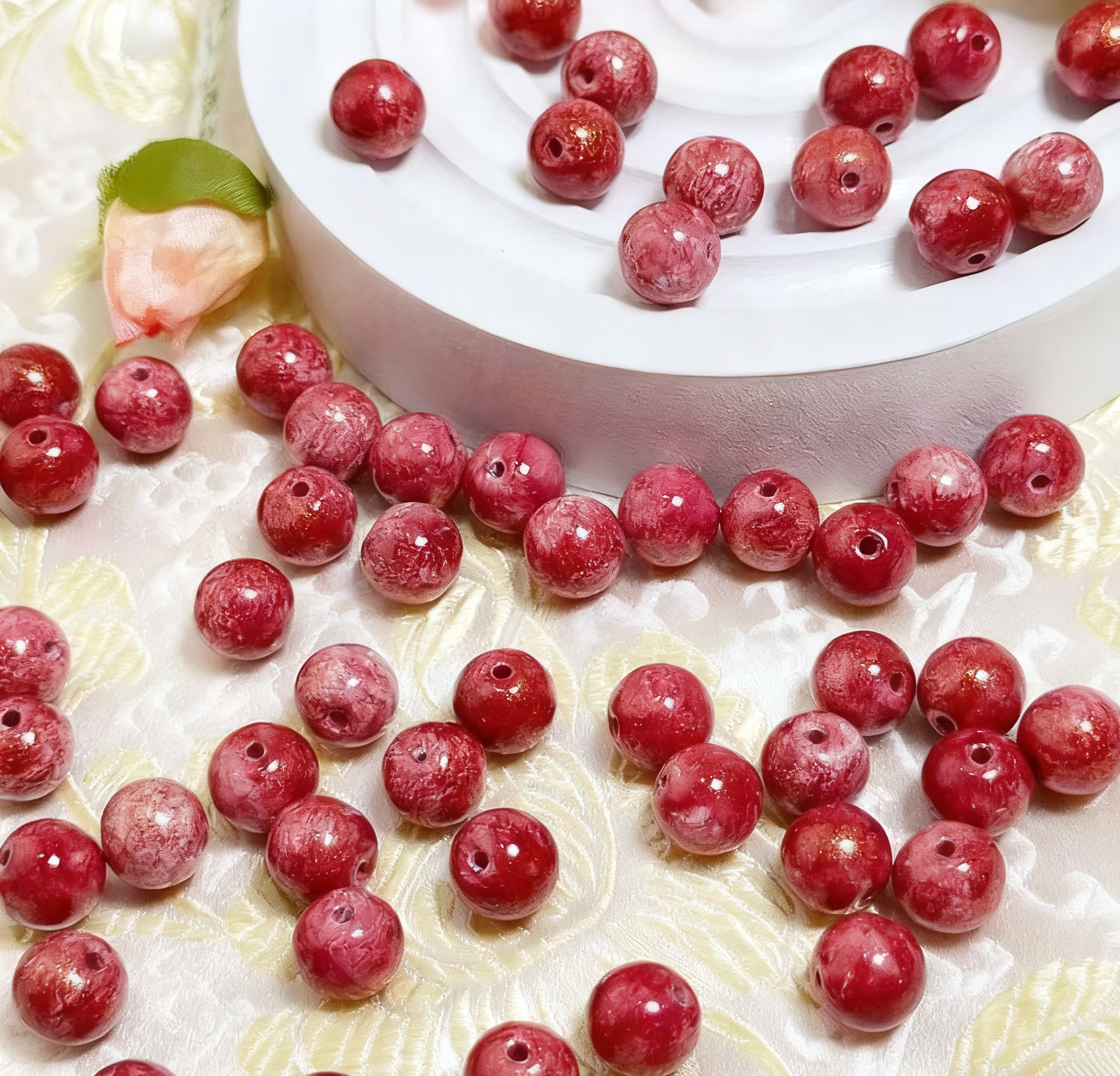 Oil painting beads (10mm 100pcs)