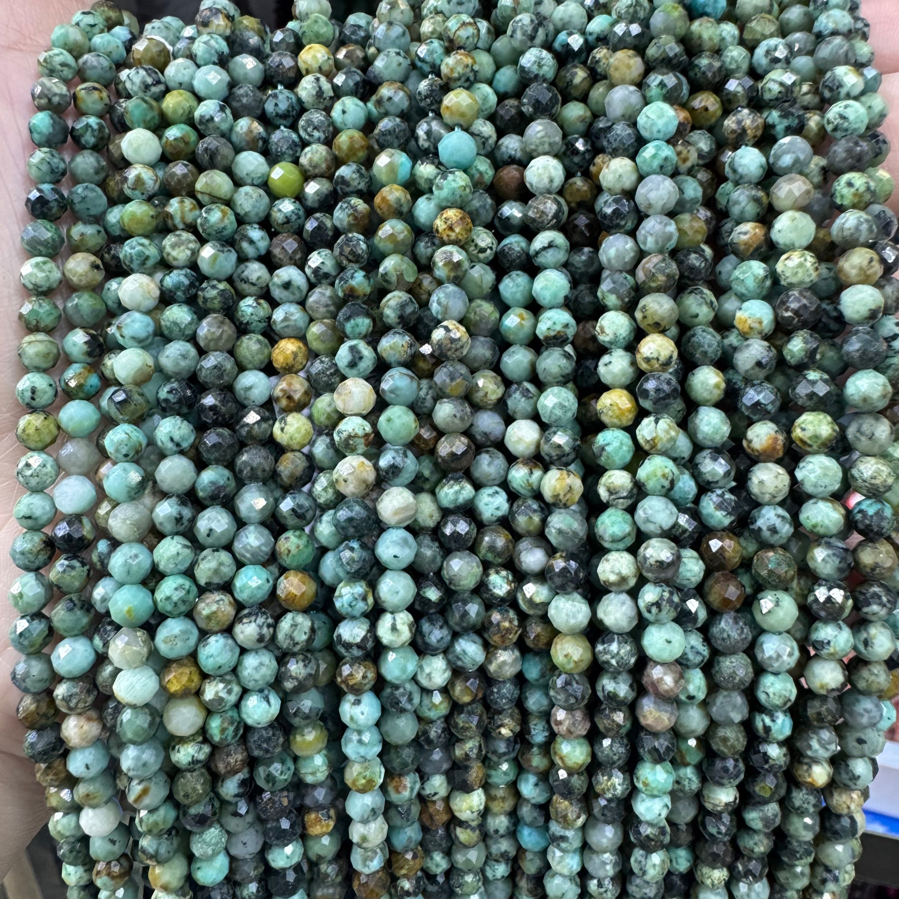 Natural crystal faceted beads 4mm