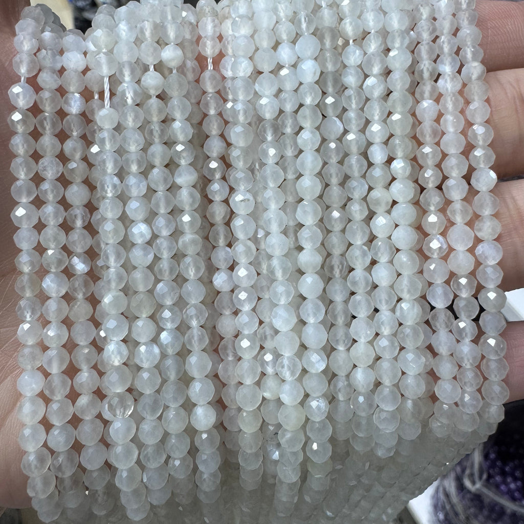 Natural crystal faceted beads 4mm
