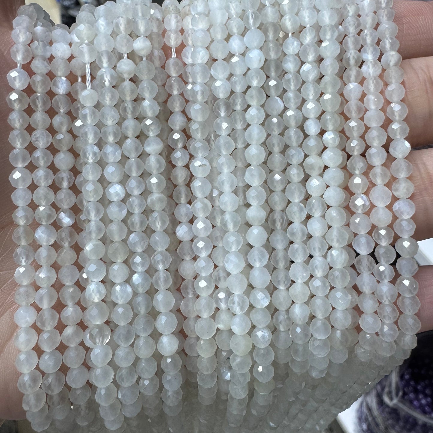 Natural crystal faceted beads 4mm