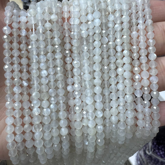 Natural crystal faceted beads 4mm