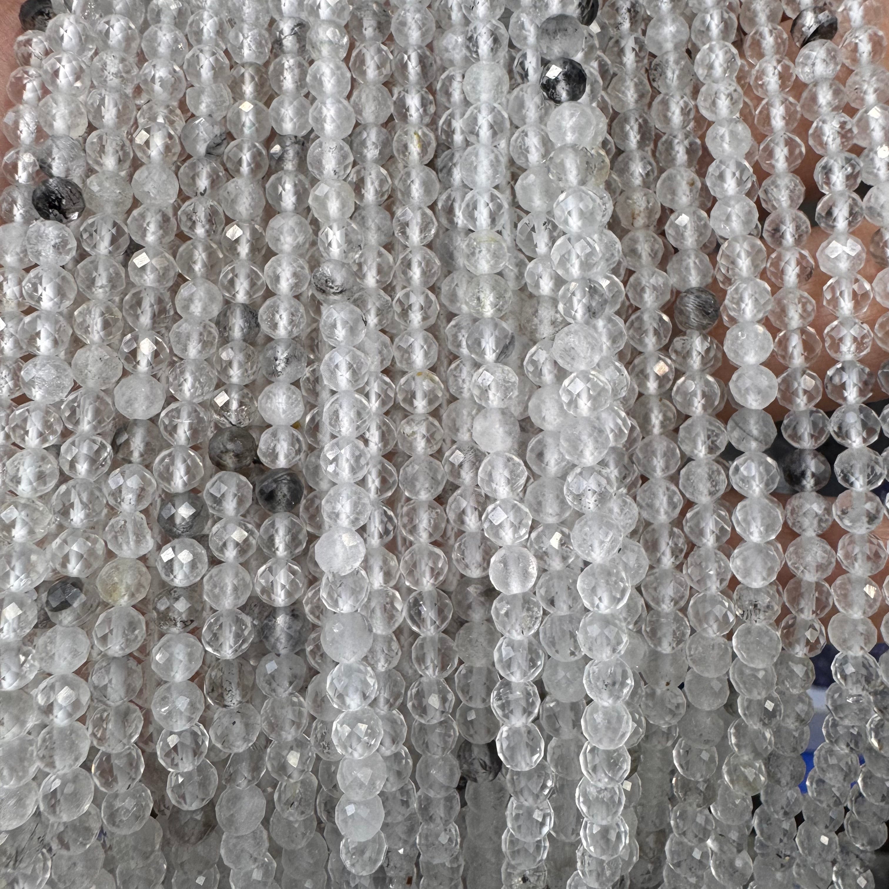 Natural crystal faceted beads 4mm
