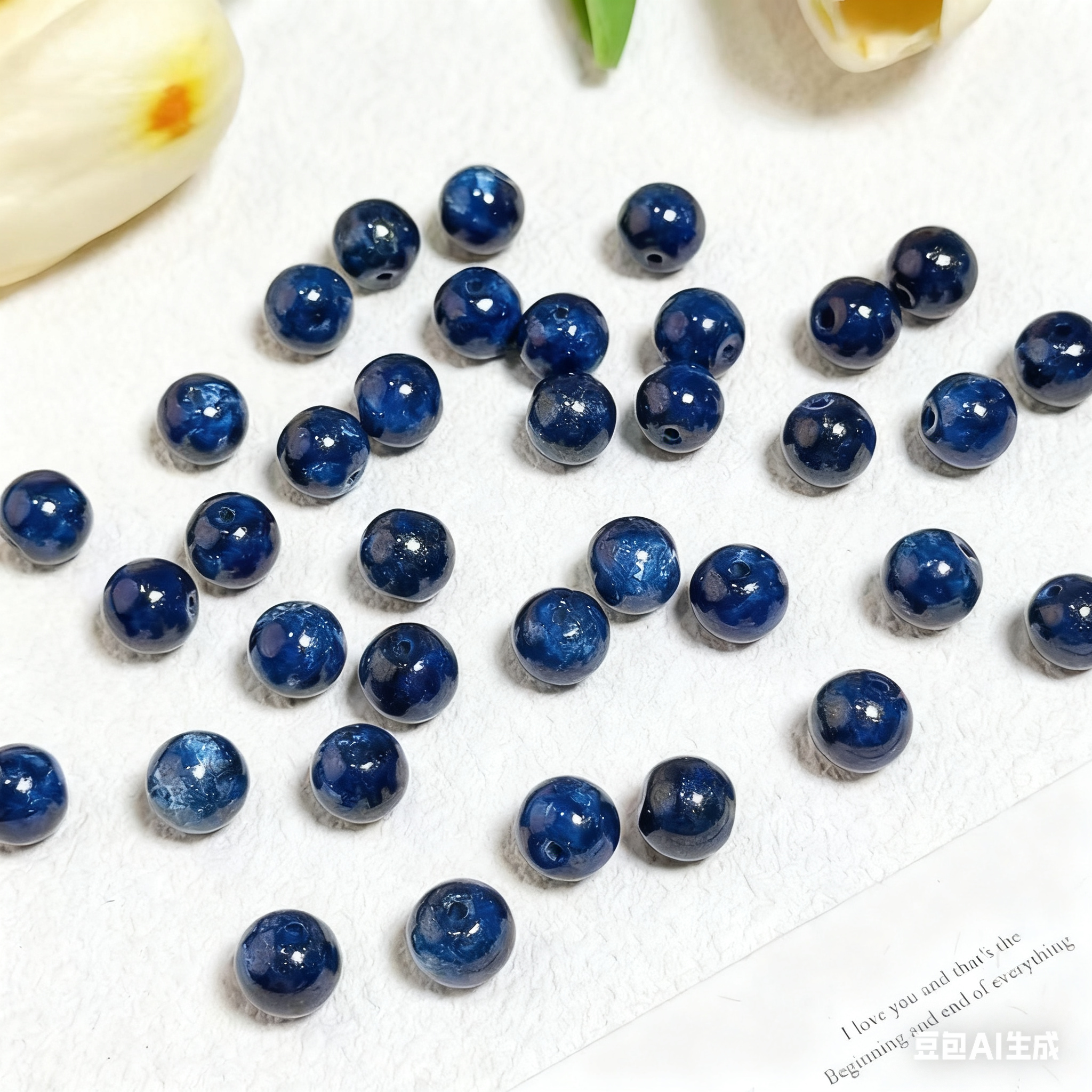 Oil painting beads (10mm 100pcs)