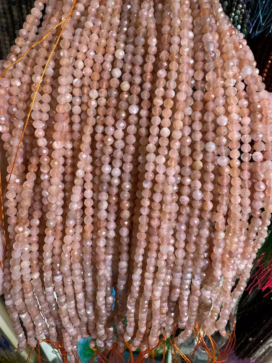 Natural crystal faceted beads 4mm