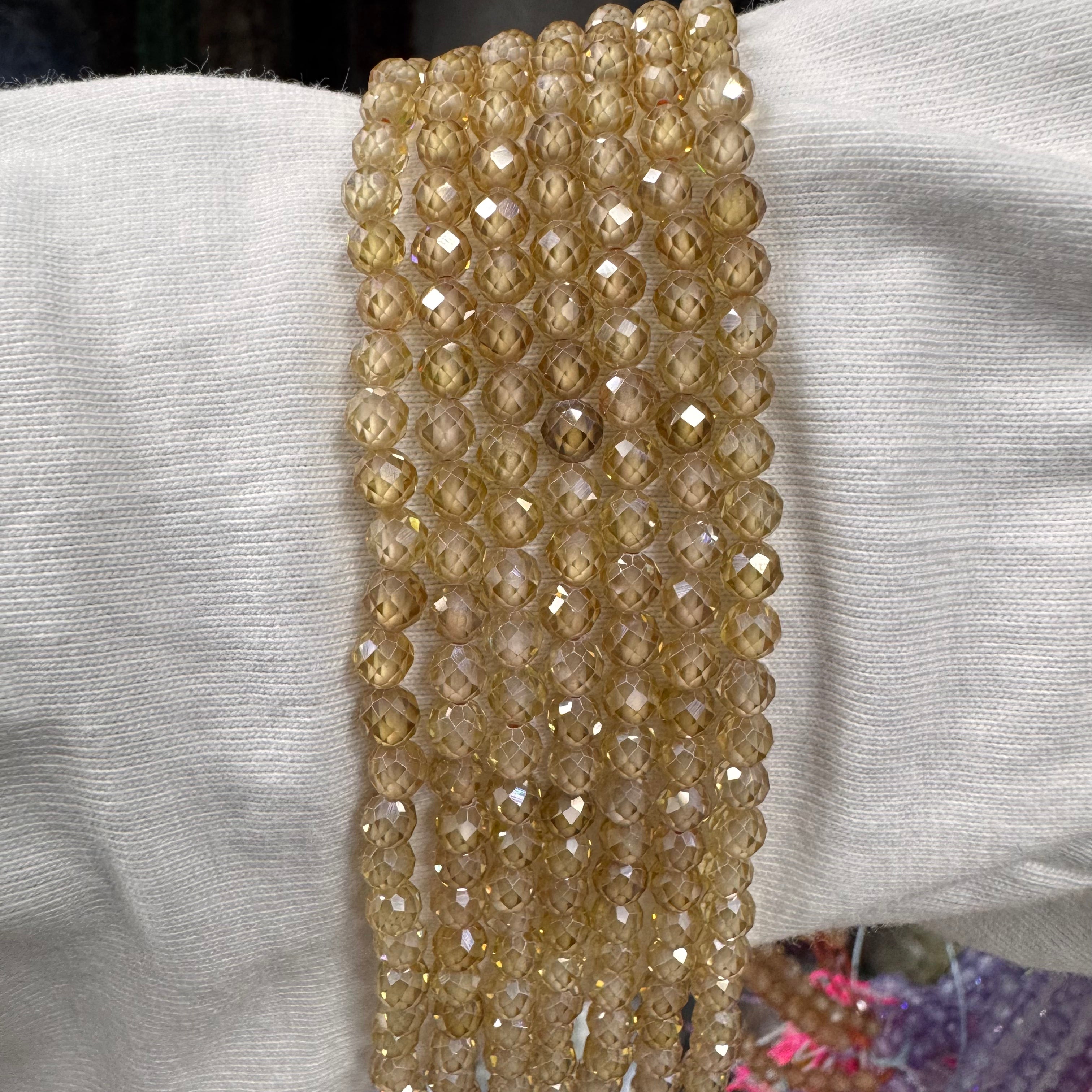 Natural crystal faceted beads 4mm
