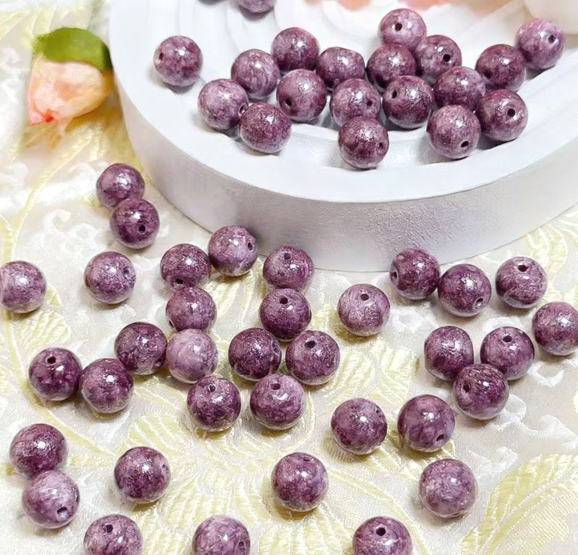 Oil painting beads (10mm 100pcs)