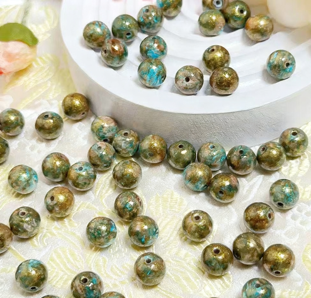 Oil painting beads (10mm 100pcs)