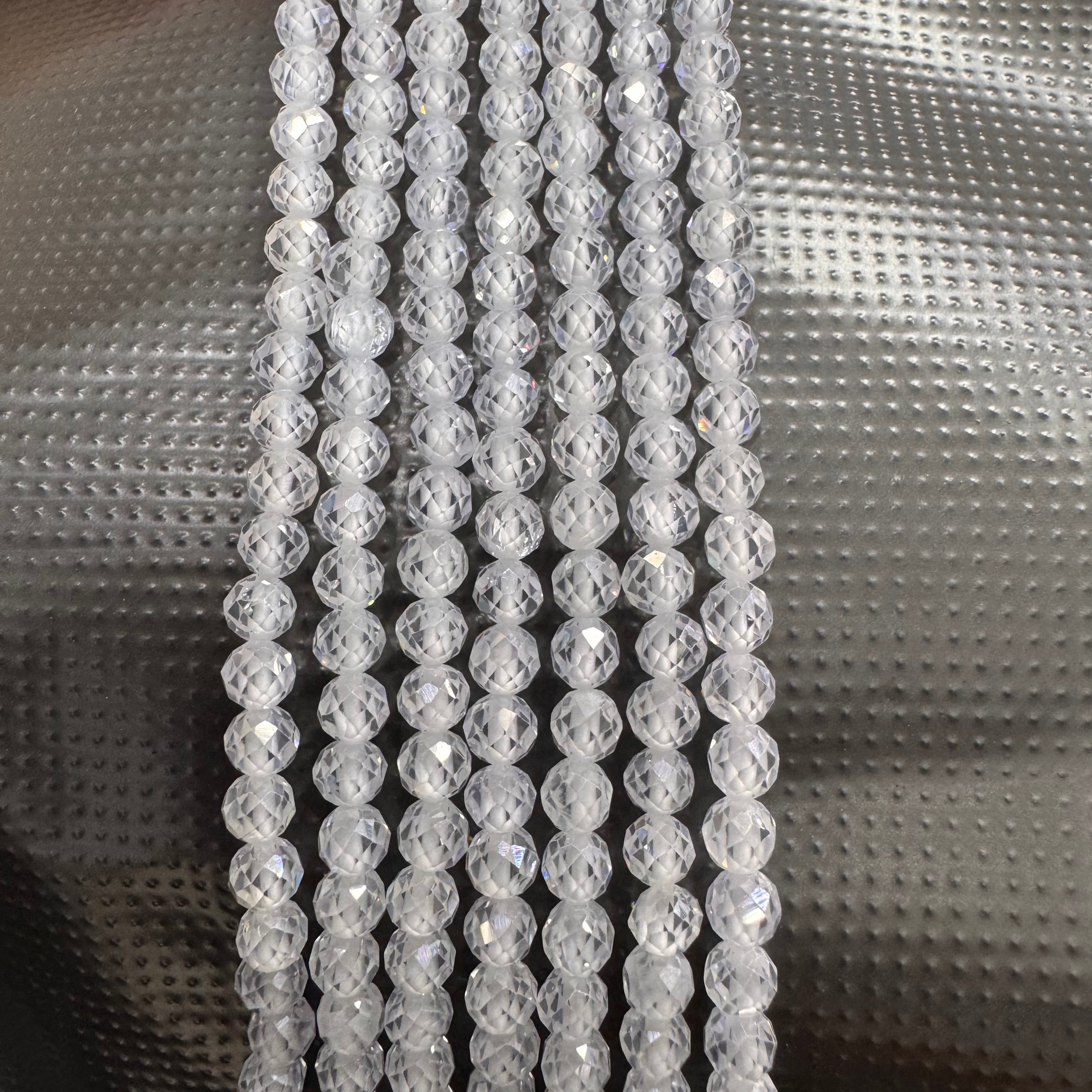 Natural crystal faceted beads 4mm