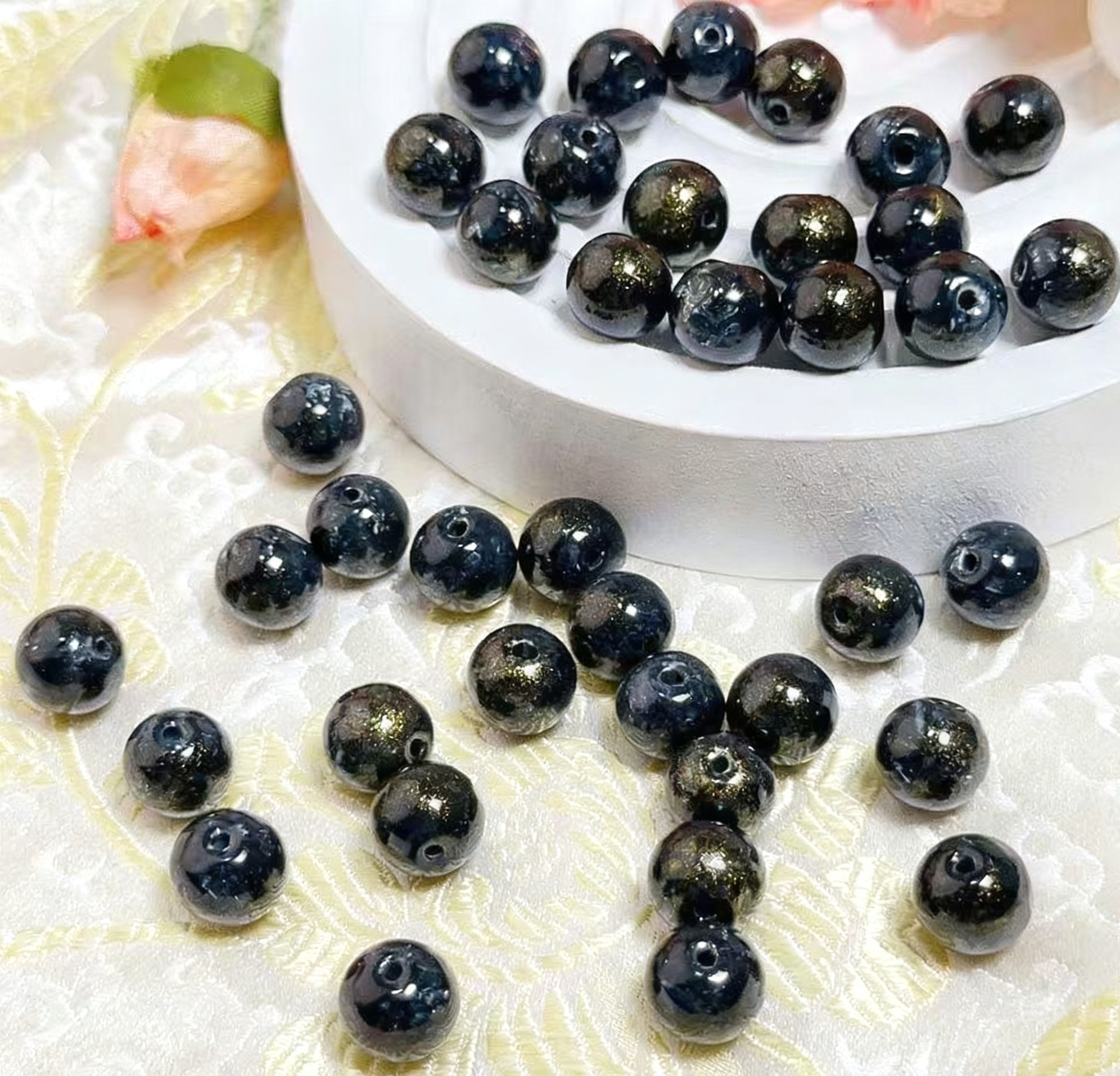 Oil painting beads (10mm 100pcs)