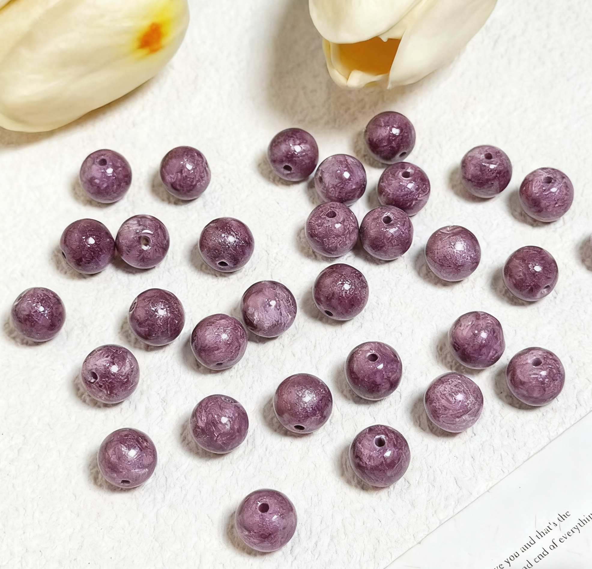 Oil painting beads (10mm 100pcs)