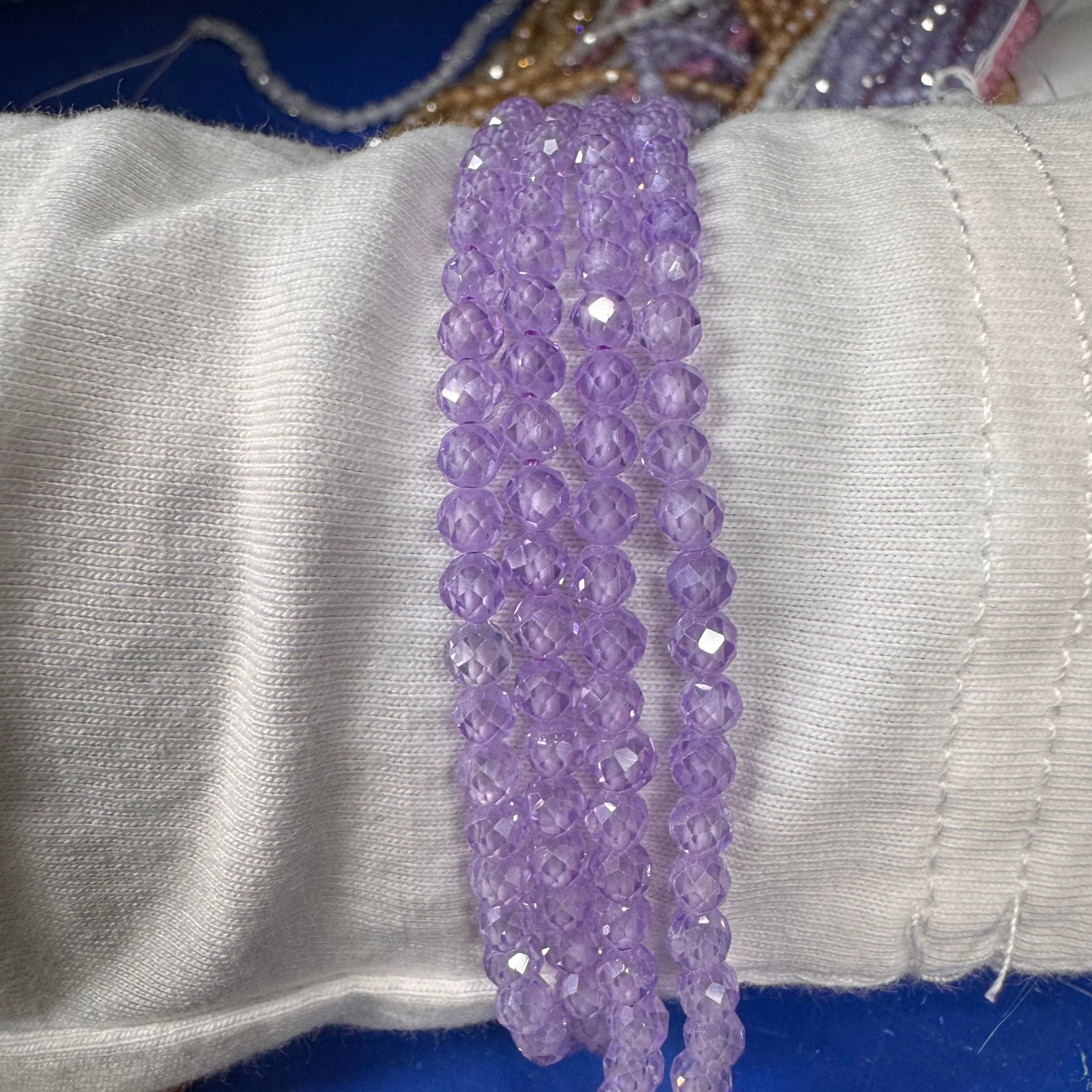 Natural crystal faceted beads 4mm