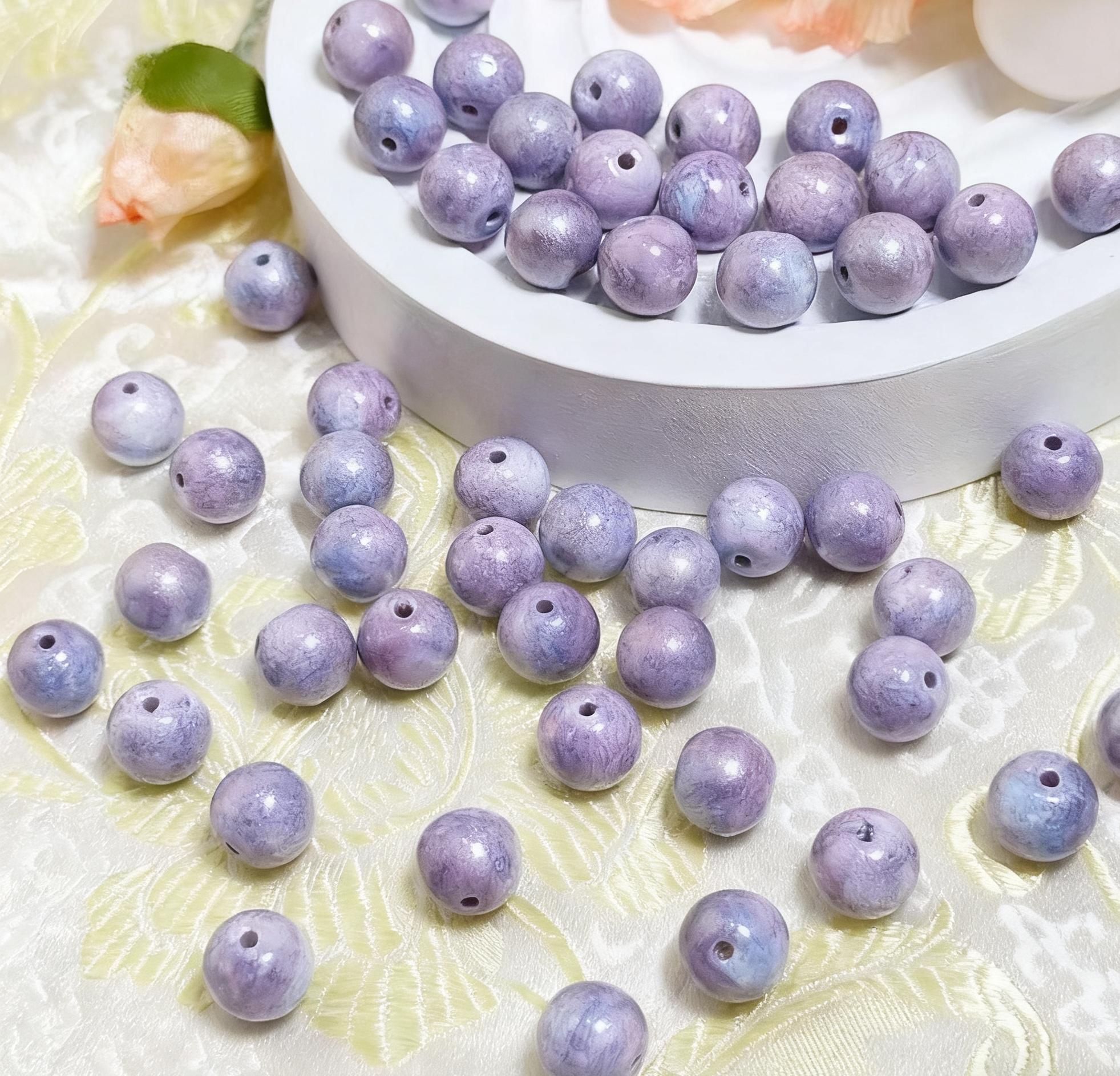 Oil painting beads (10mm 100pcs)