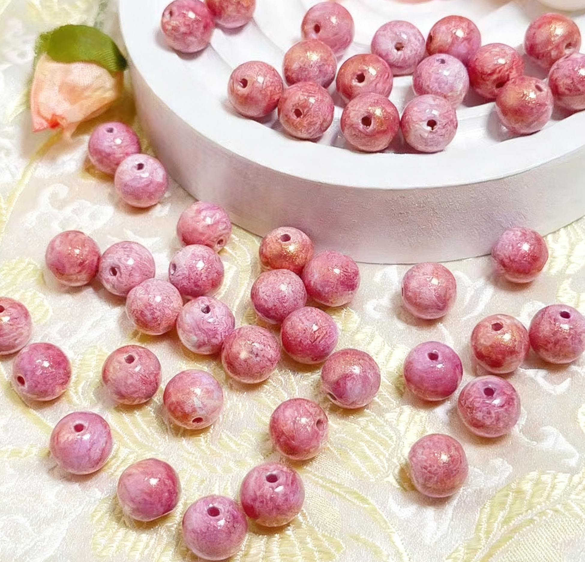 Oil painting beads (10mm 100pcs)