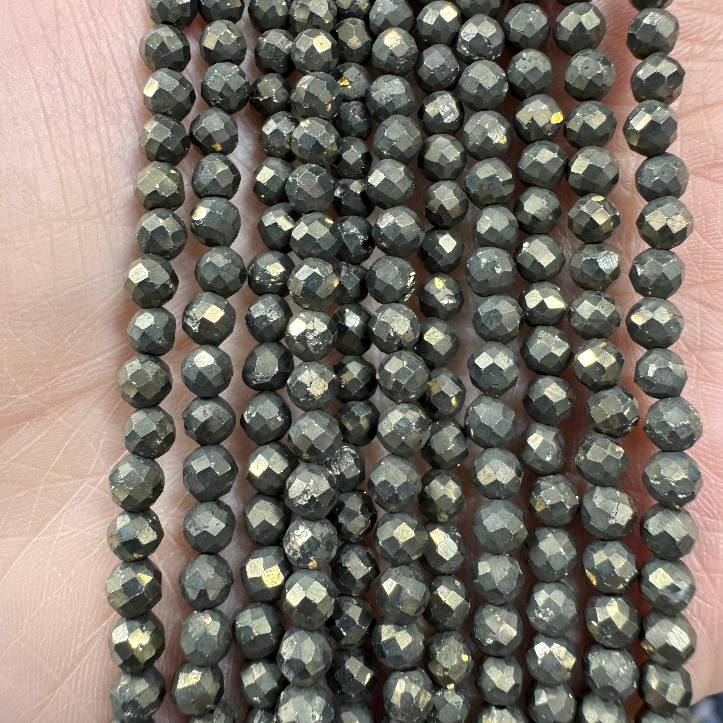Natural crystal faceted beads 4mm