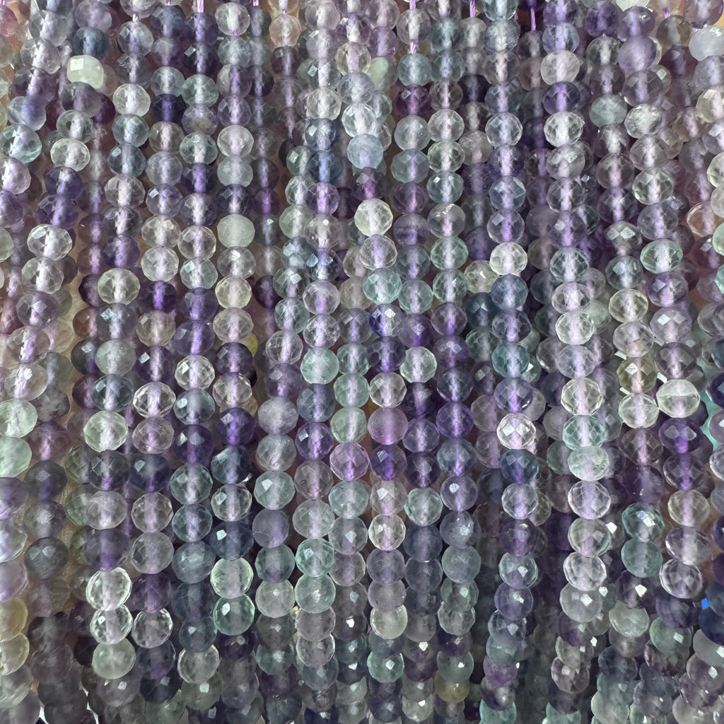 Natural crystal faceted beads 4mm