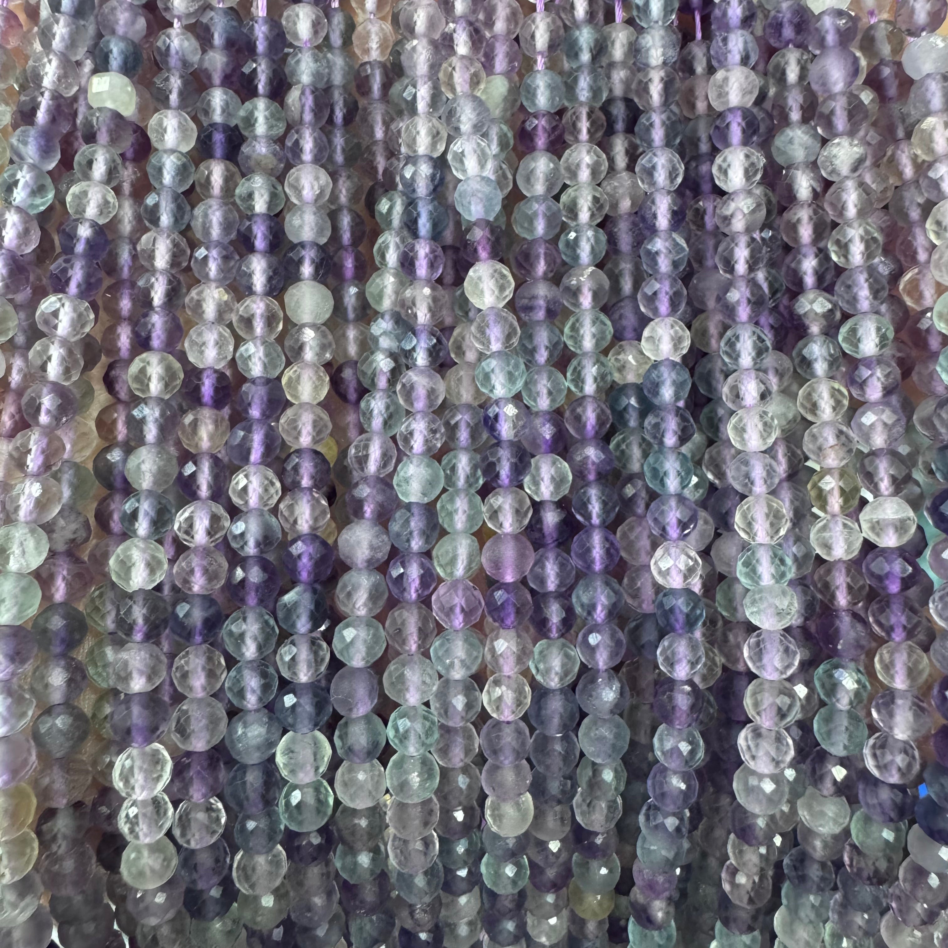Natural crystal faceted beads 4mm