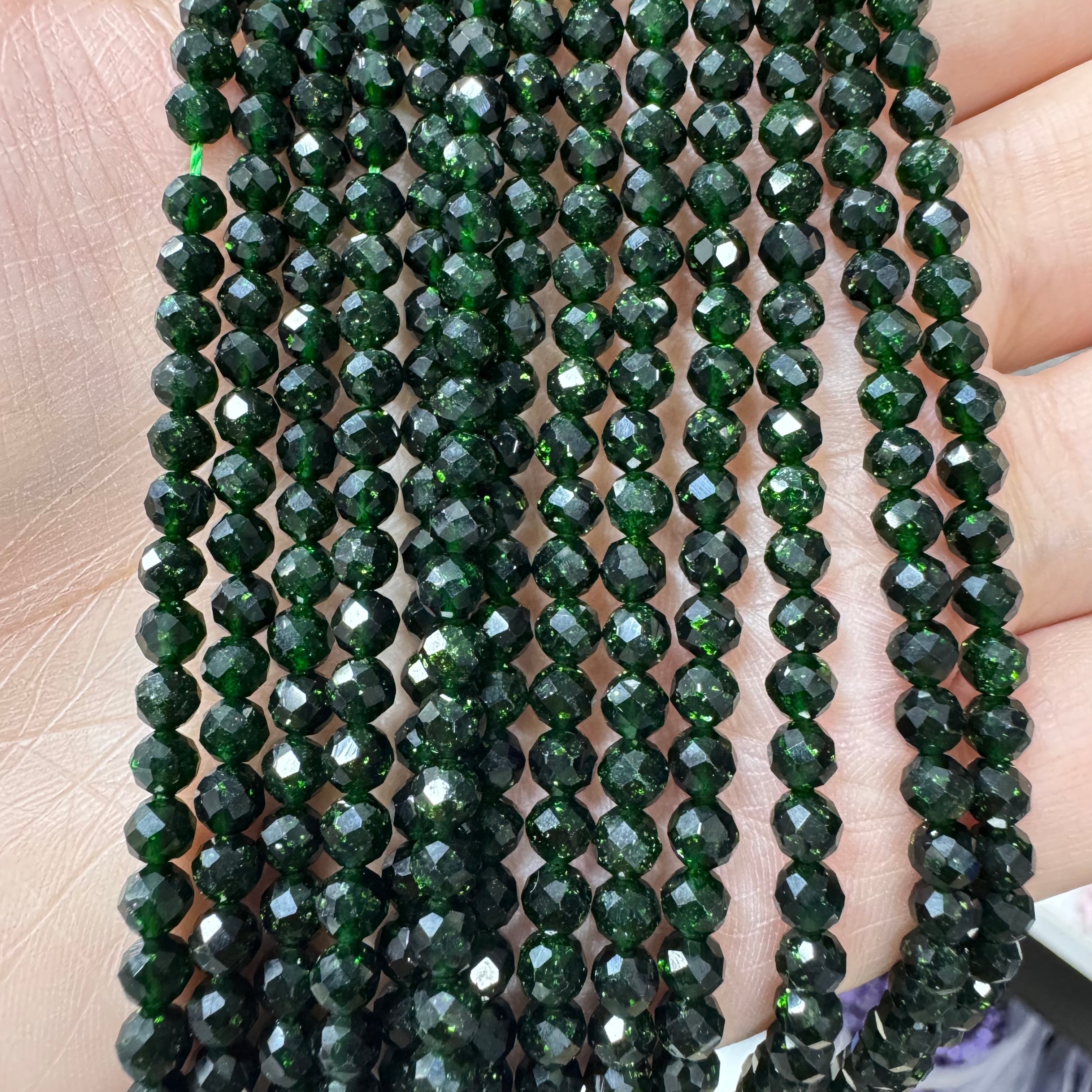 Natural crystal faceted beads 4mm