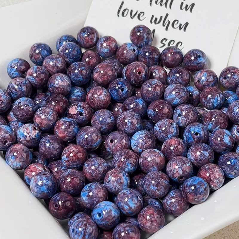 Oil painting beads (10mm 100pcs)