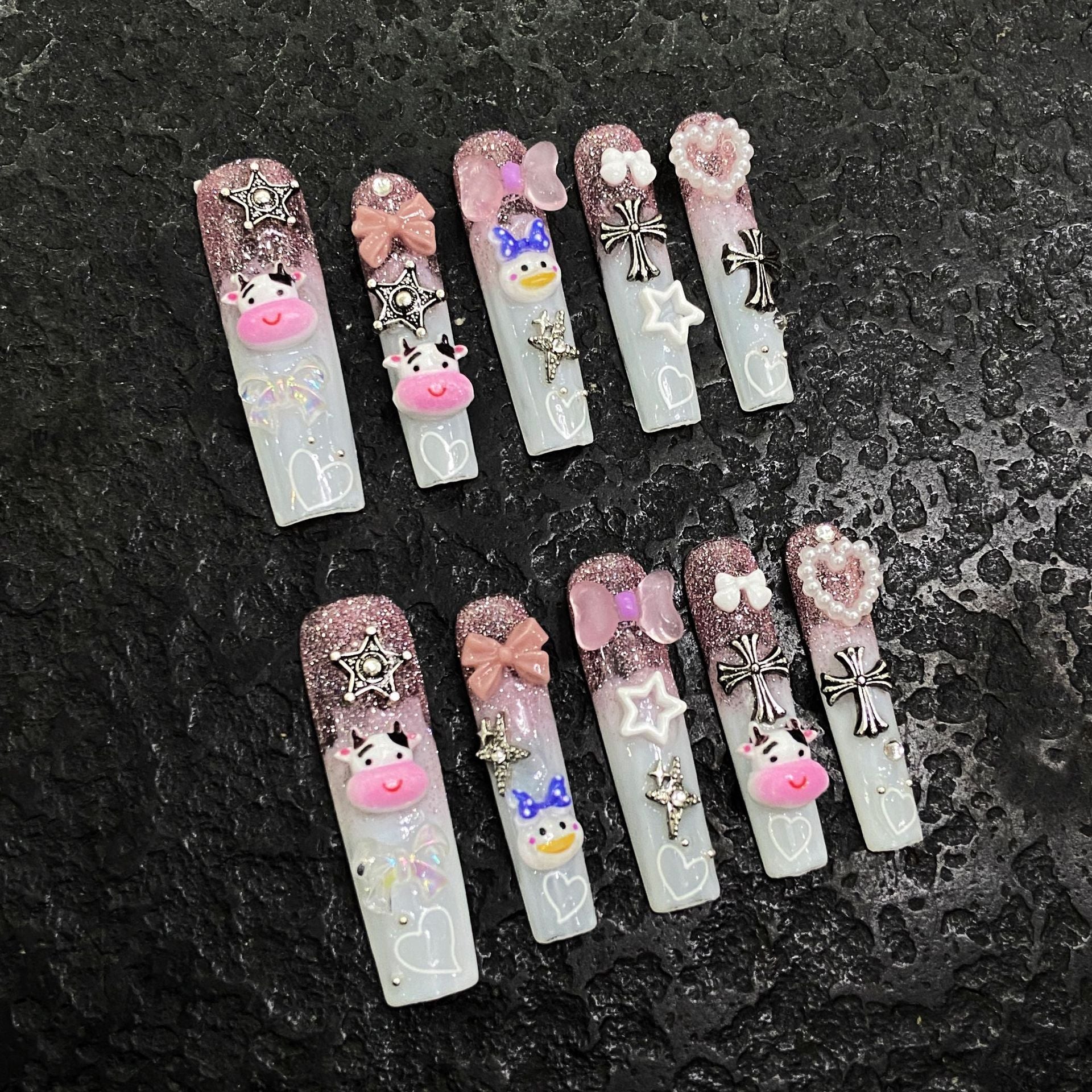 Press-on nails （manual）(long)（Section 2 ) (26-50）