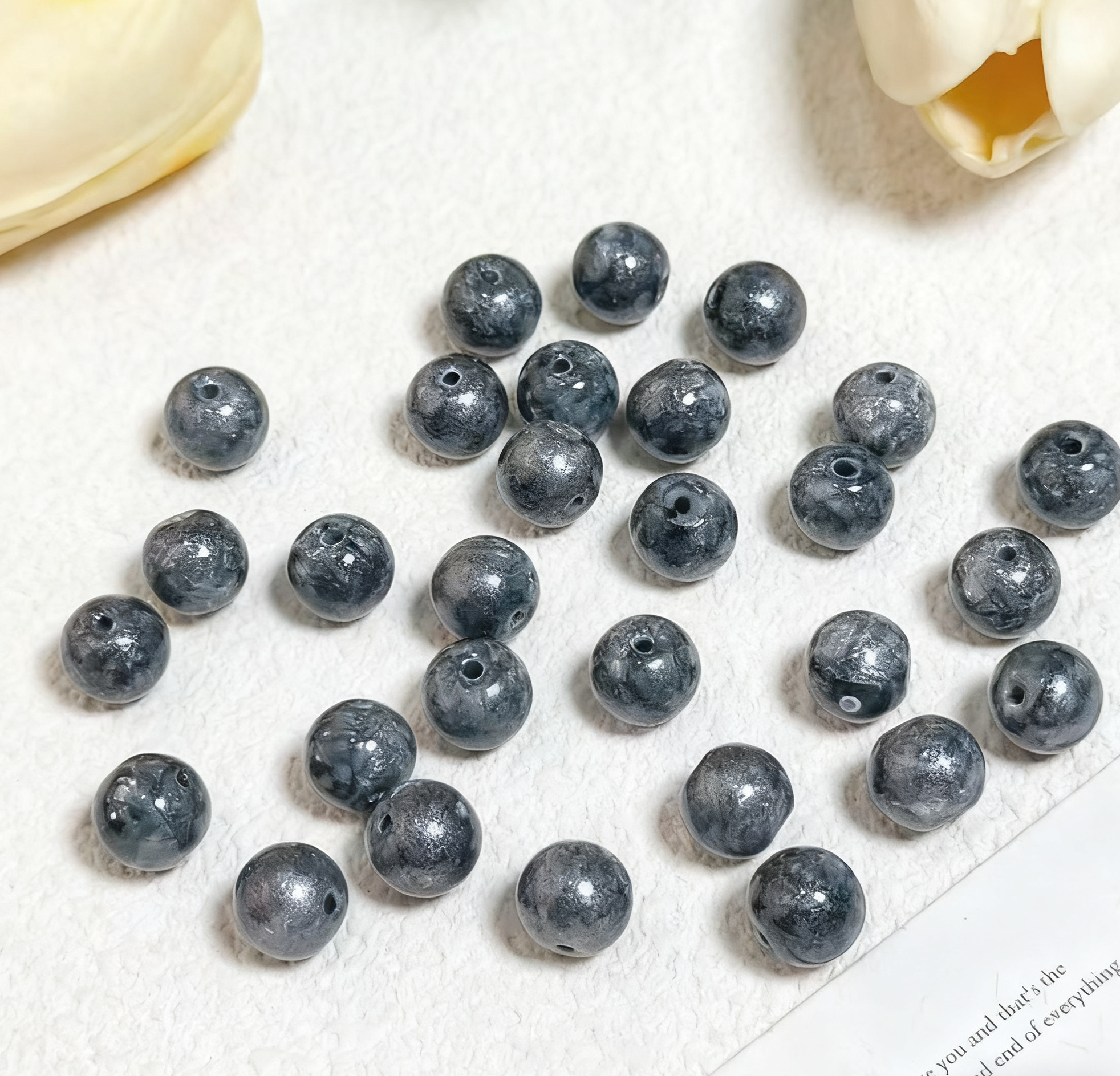 Oil painting beads (10mm 100pcs)