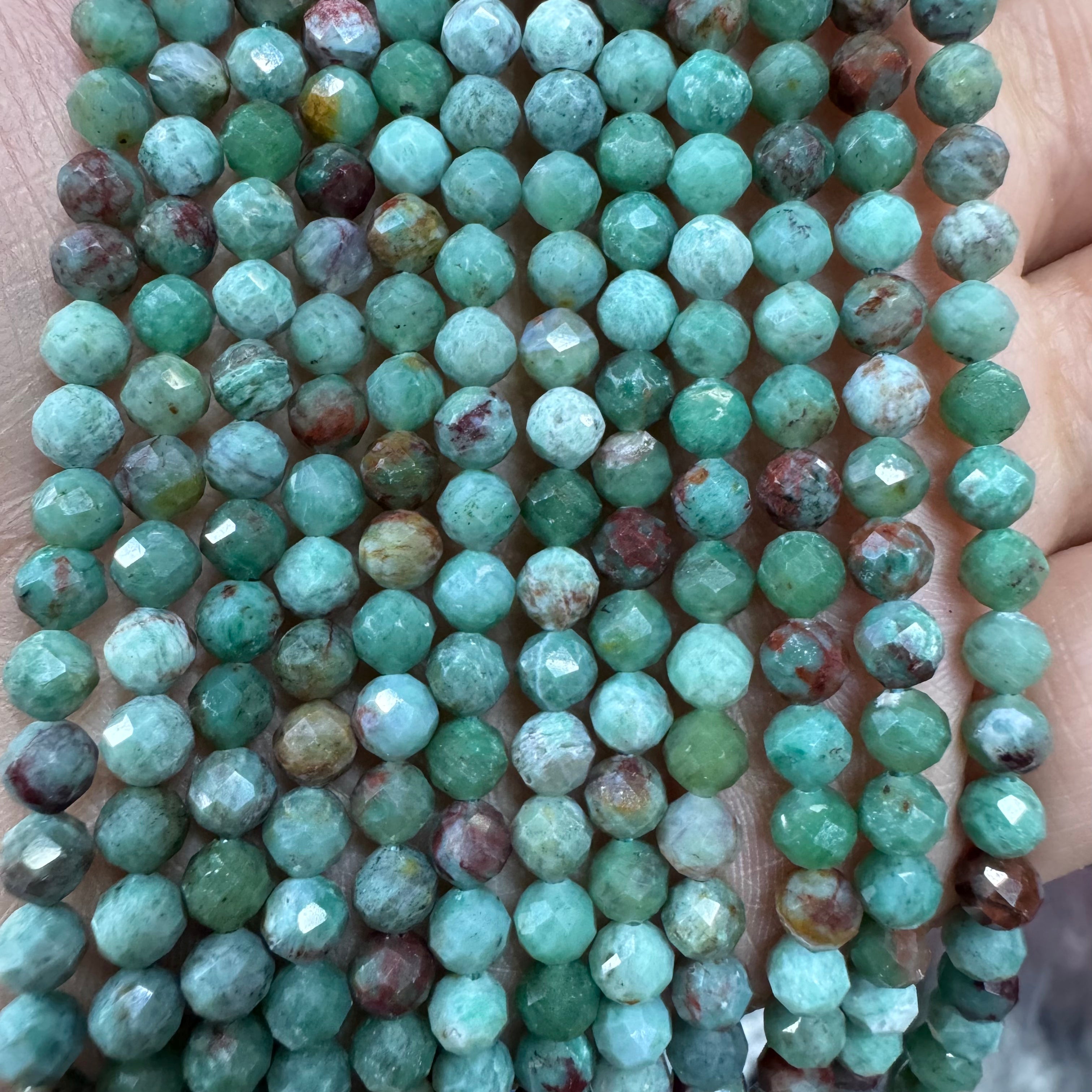 Natural crystal faceted beads 4mm