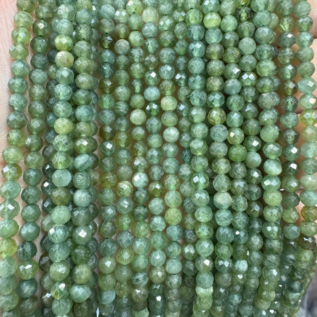 Natural crystal faceted beads 4mm