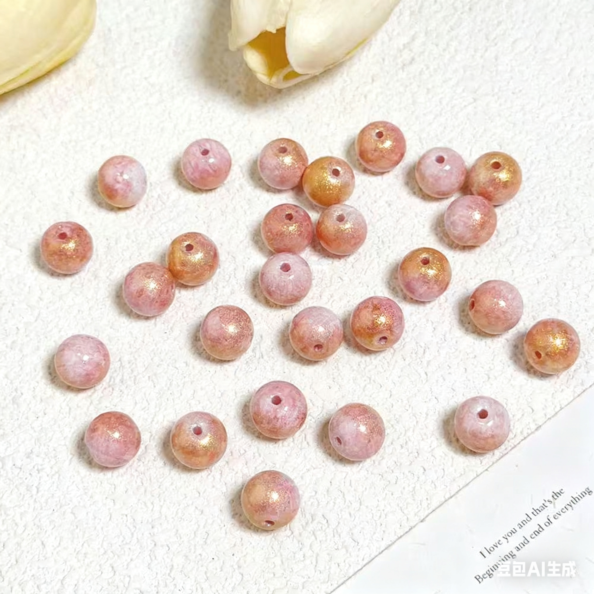 Oil painting beads (10mm 100pcs)