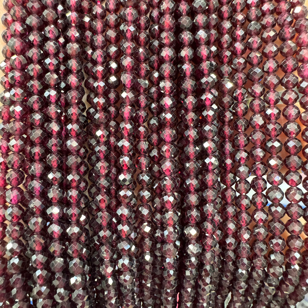 Natural crystal faceted beads 4mm