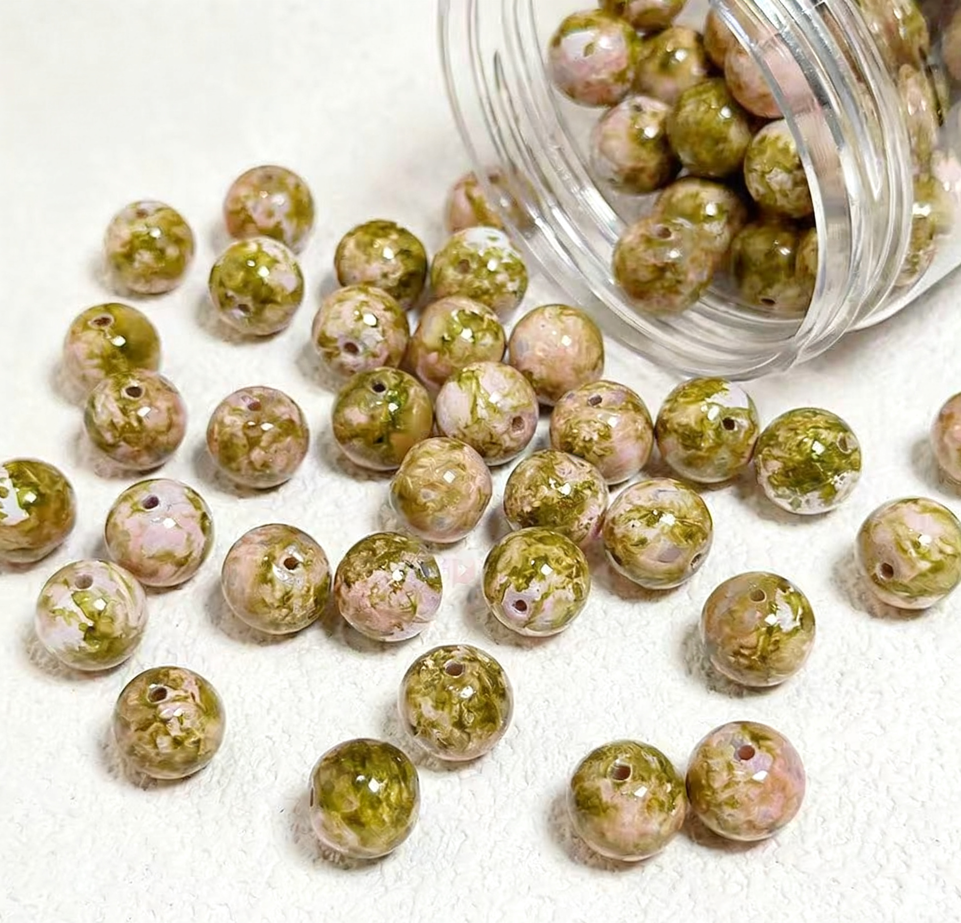 Oil painting beads (10mm 100pcs)