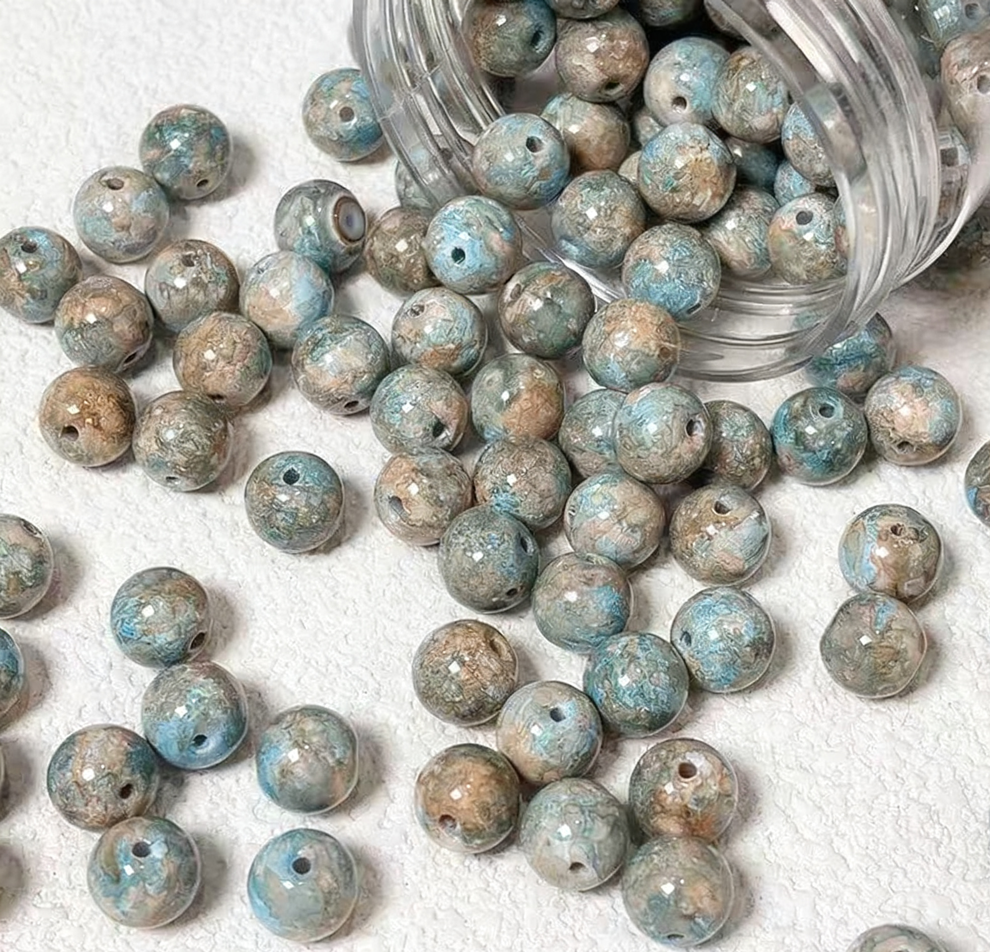 Oil painting beads (10mm 100pcs)