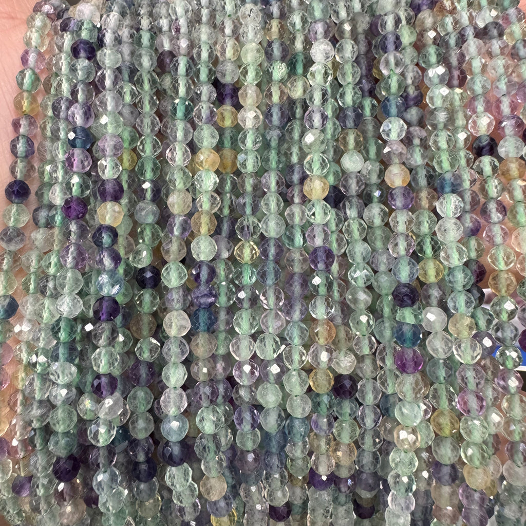 Natural crystal faceted beads 4mm
