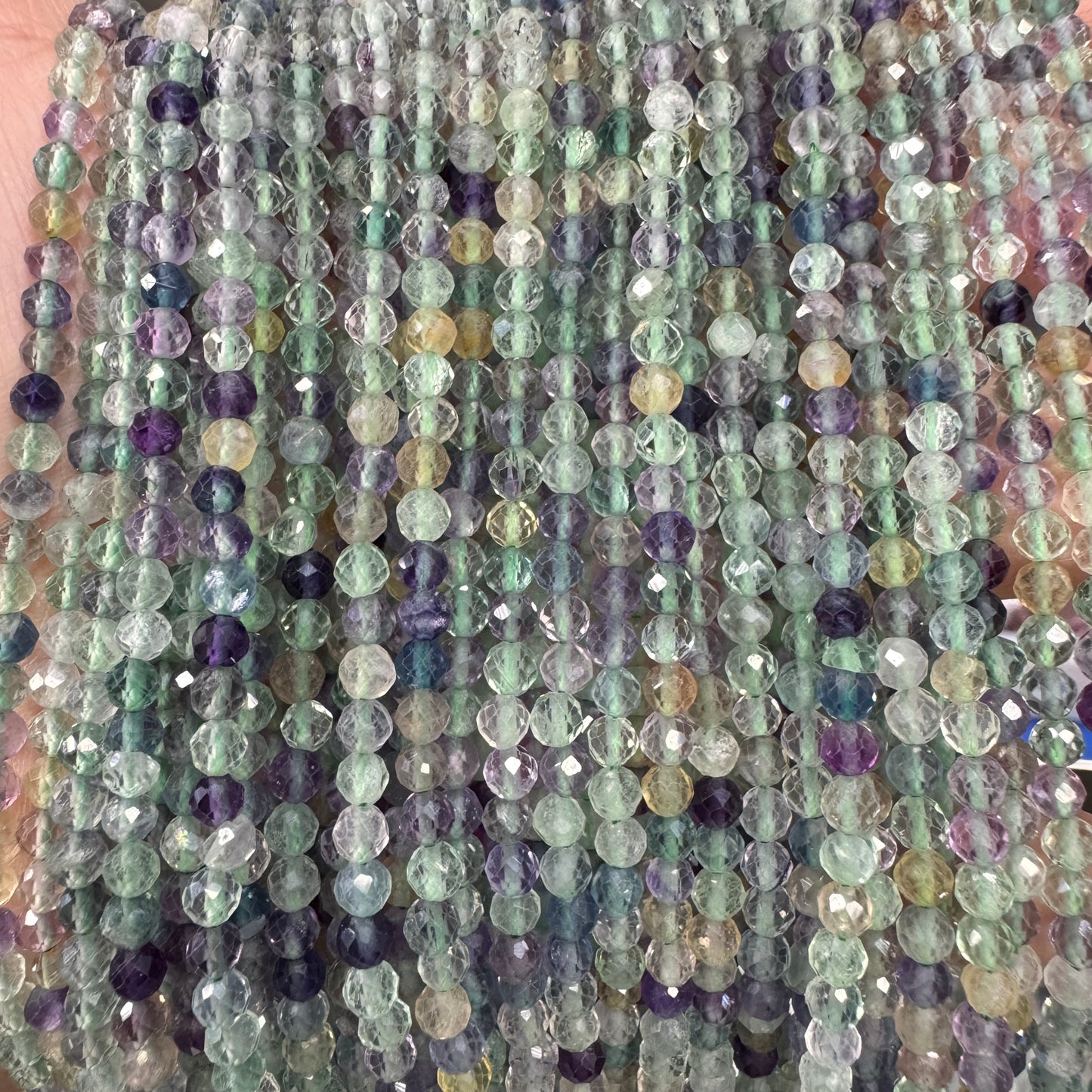 Natural crystal faceted beads 4mm