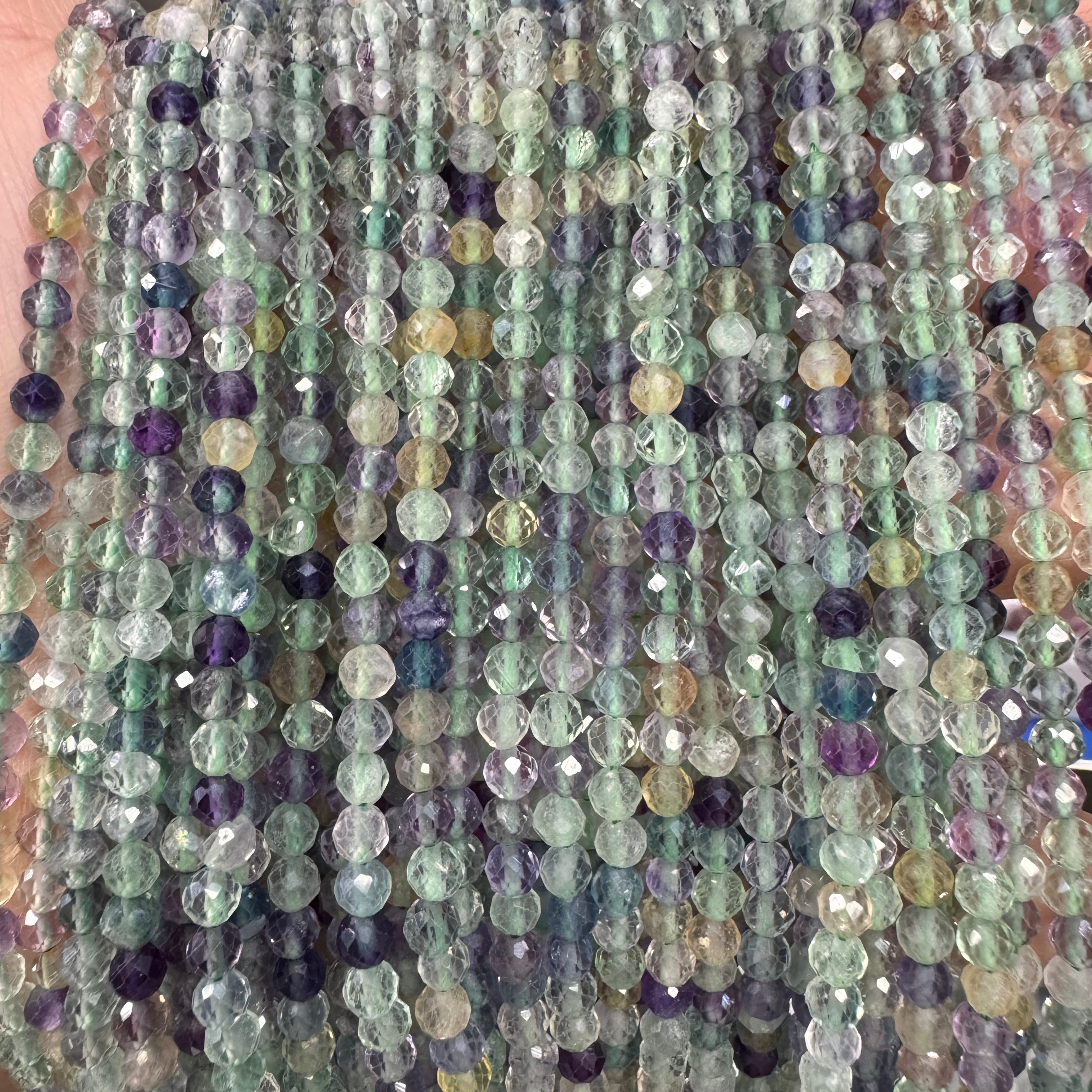 Natural crystal faceted beads 4mm